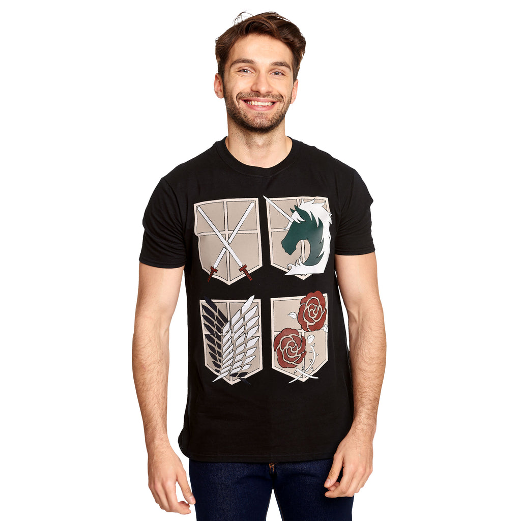 Product image Attack on Titan - Military Divisions Shields T-Shirt black