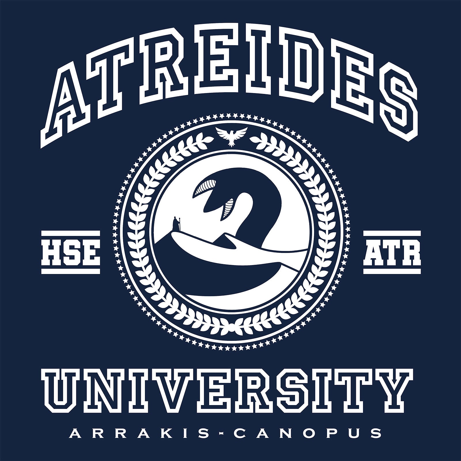 Immagine del prodotto T-shirt dell'Università Atreides per i fan di Dune blu