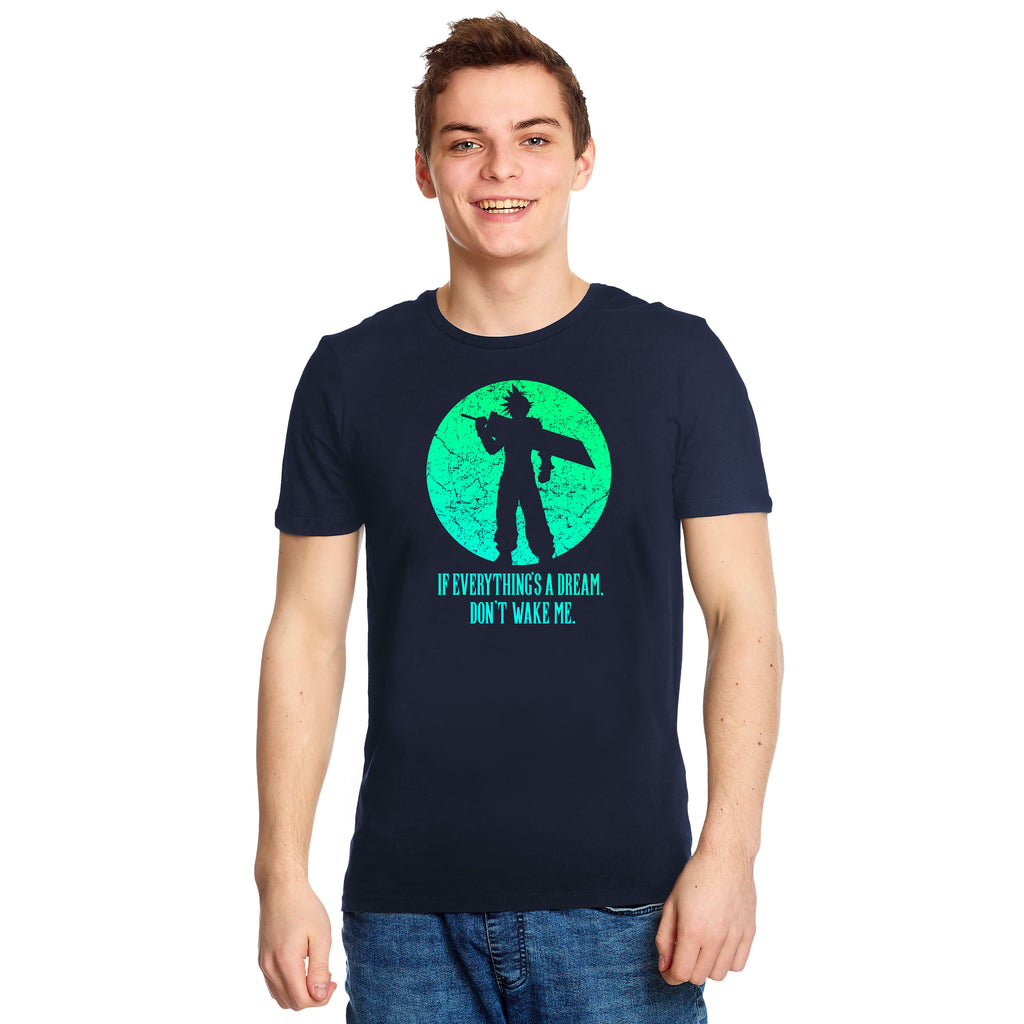 Immagine del prodotto T-shirt di Cloud Strife per fan di Final Fantasy blu