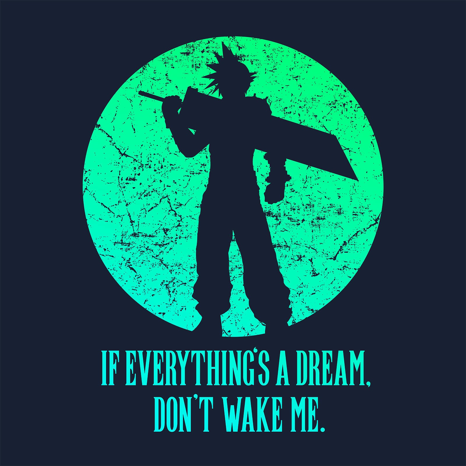 Immagine del prodotto T-shirt di Cloud Strife per fan di Final Fantasy blu