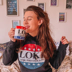 Immagine del prodotto Felpa con cappuccio For President per i fan di Loki nero