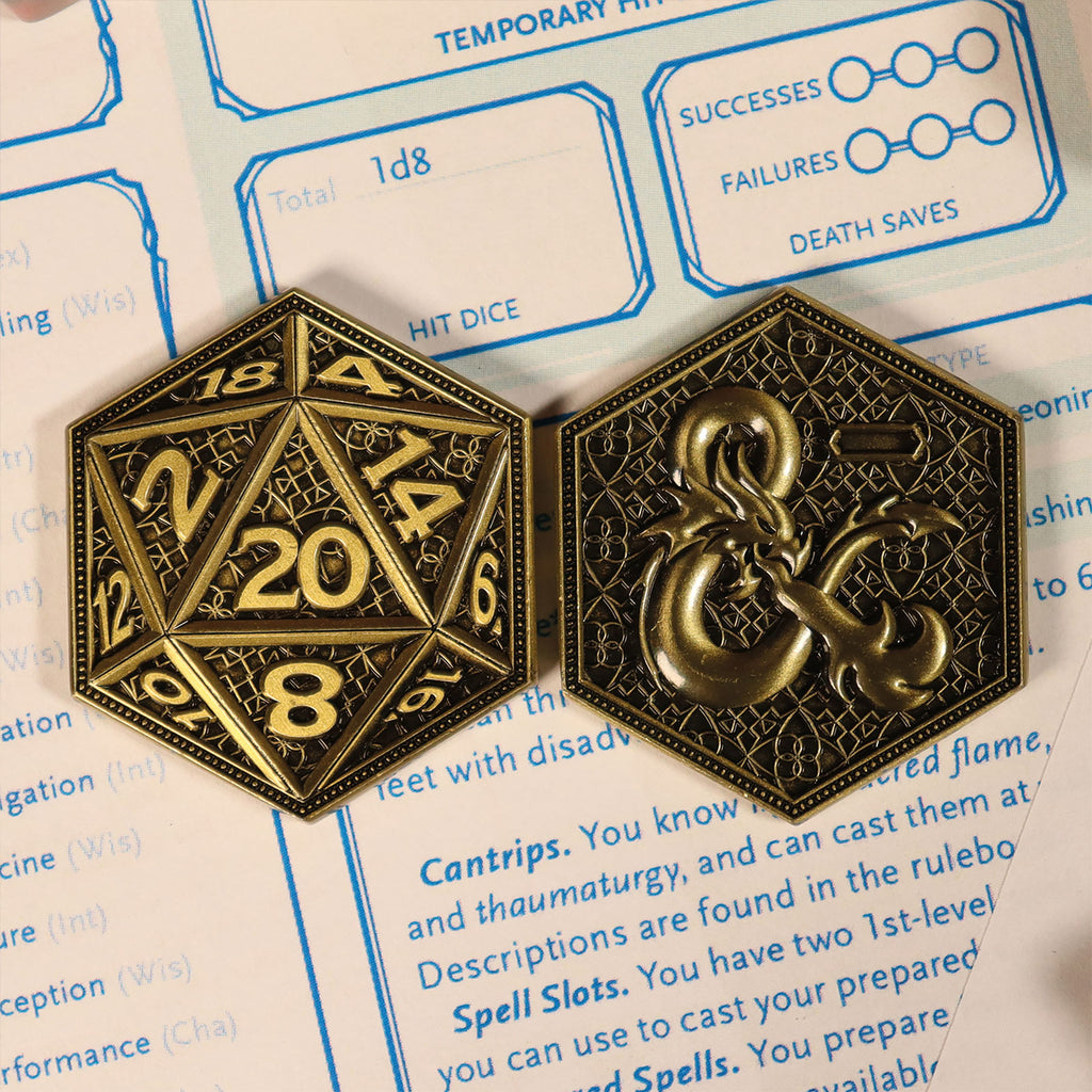 Immagine del prodotto Dungeons & Dragons - Moneta da collezione a forma di dado edizione limitata