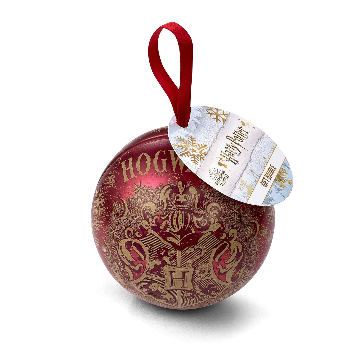 Immagine del prodotto Harry Potter - Palla di Natale stemma di Hogwarts con collana Boccino d'Oro