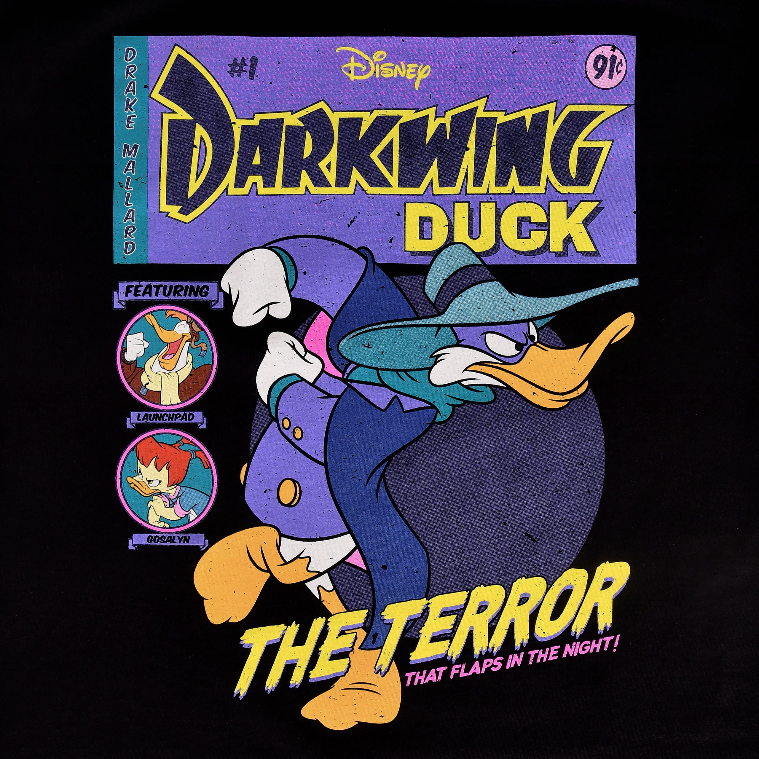 Immagine del prodotto Darkwing Duck - T-Shirt nera con copertina a fumetti