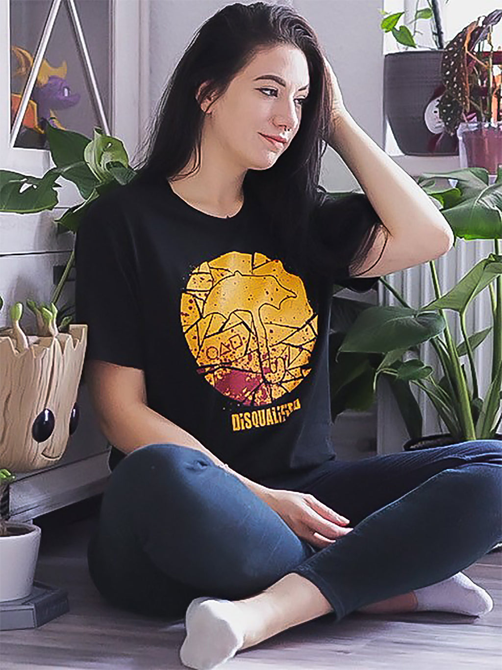 Immagine del prodotto T-shirt nera Cookie Disqualified per fan di Squid Game