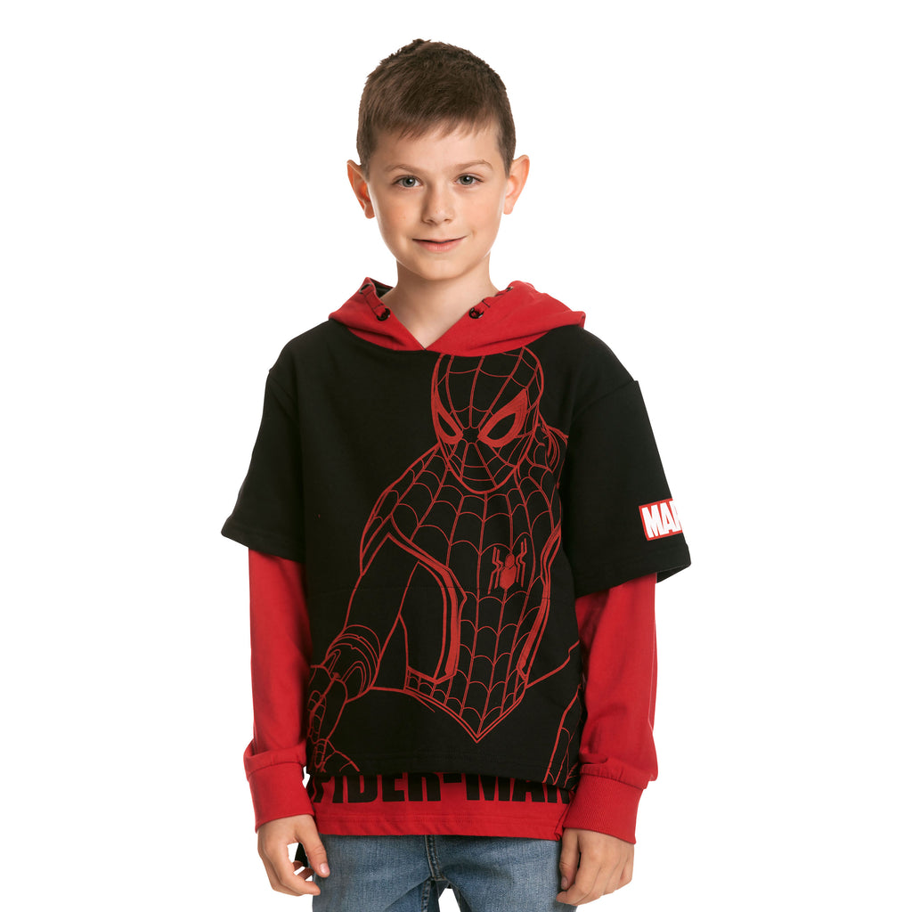 Immagine del prodotto Felpa con cappuccio Spider-Man per bambini nero-rosso