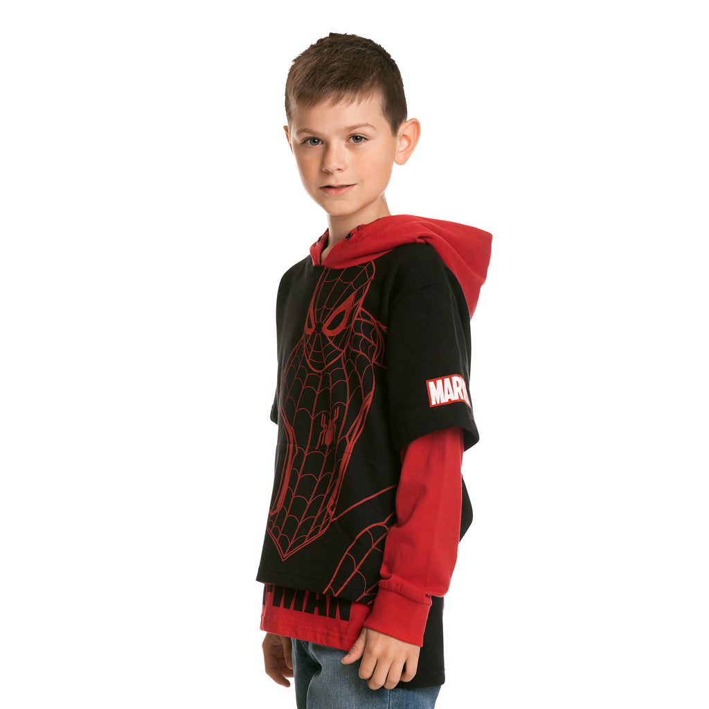 Immagine del prodotto Felpa con cappuccio Spider-Man per bambini nero-rosso