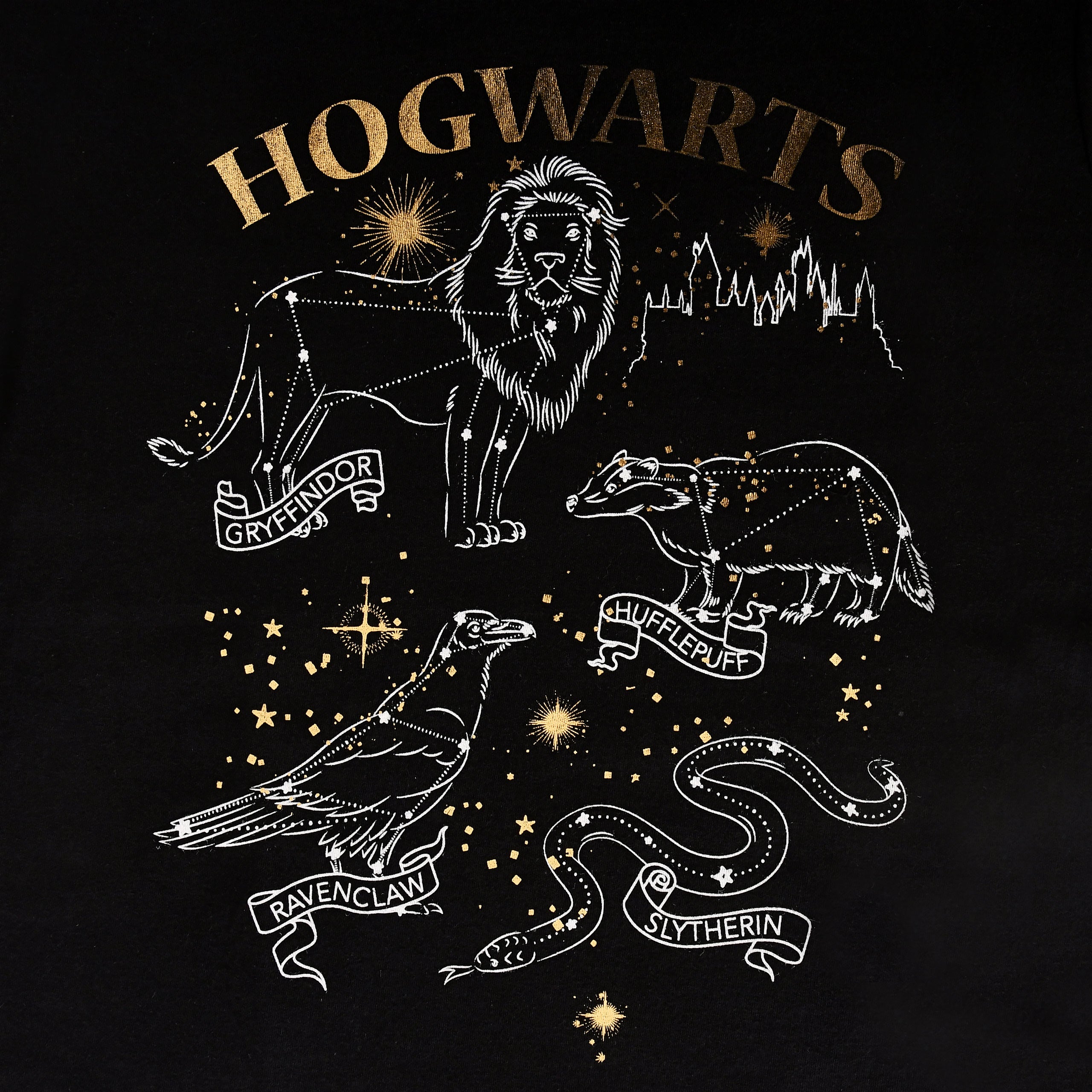 Immagine del prodotto Harry Potter - Maglietta nera con animali degli stemmi delle case di Hogwarts