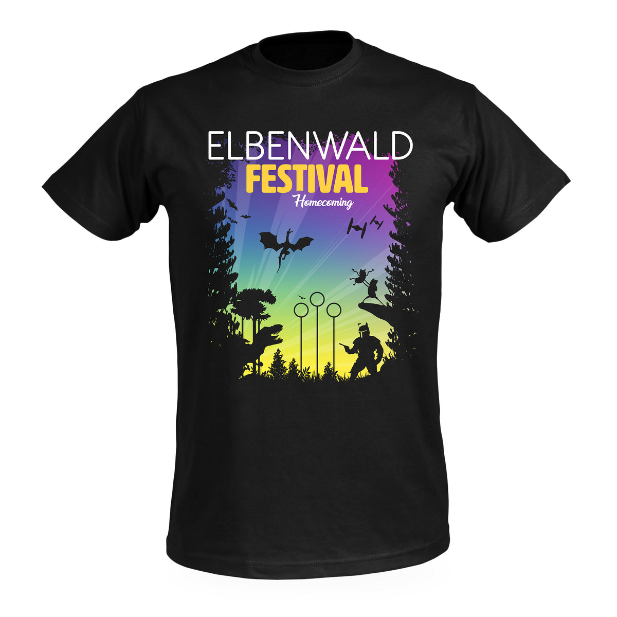 Immagine del prodotto T-shirt nera del Festival di Elbenwald Homecoming