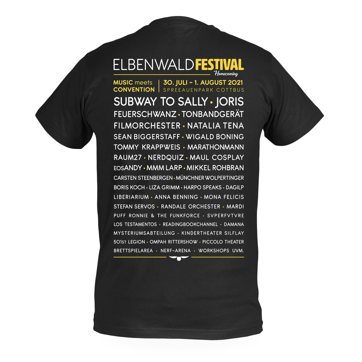 Immagine del prodotto T-shirt nera del Festival di Elbenwald Homecoming