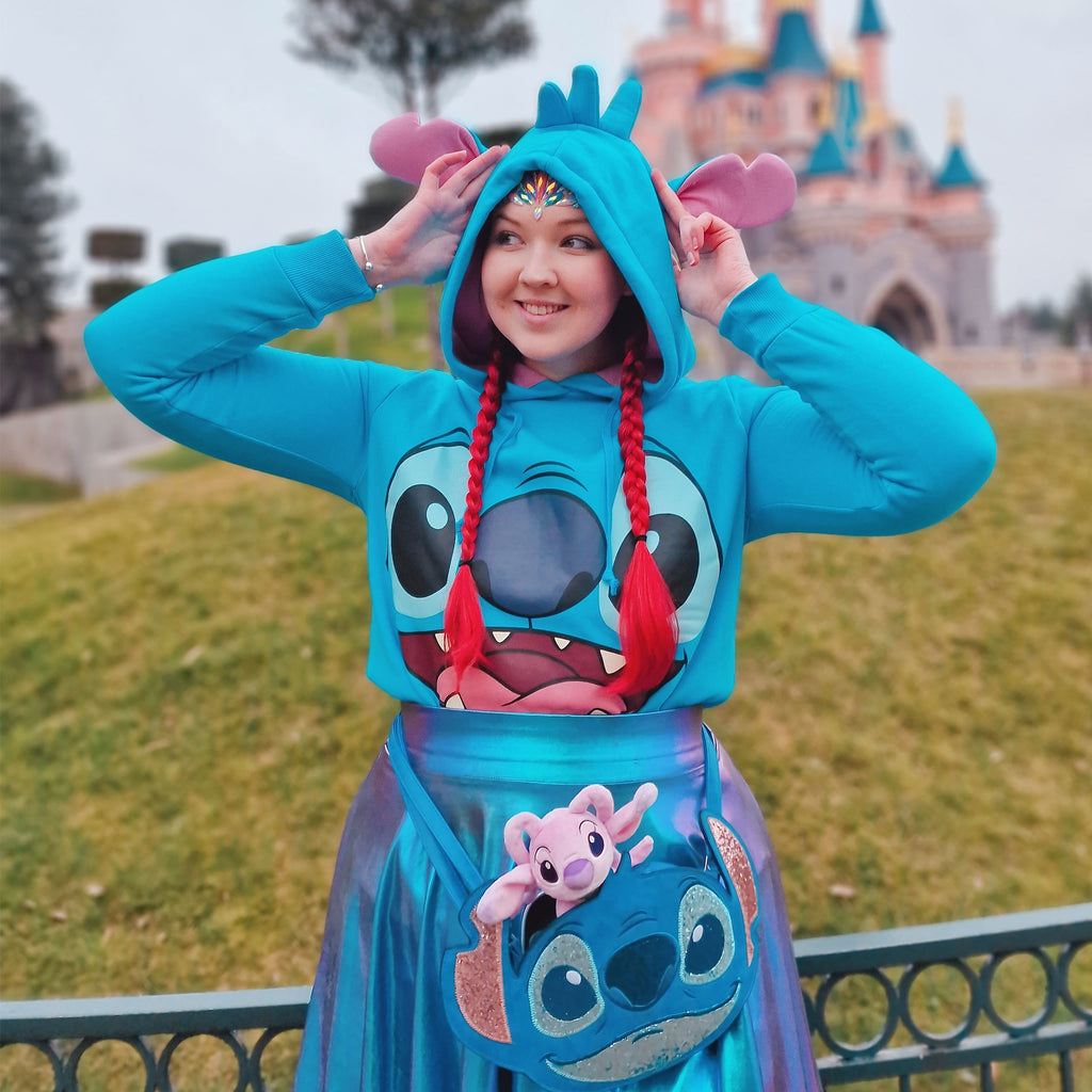 Immagine del prodotto Lilo & Stitch - Felpa con cappuccio da donna Stitch con orecchie blu