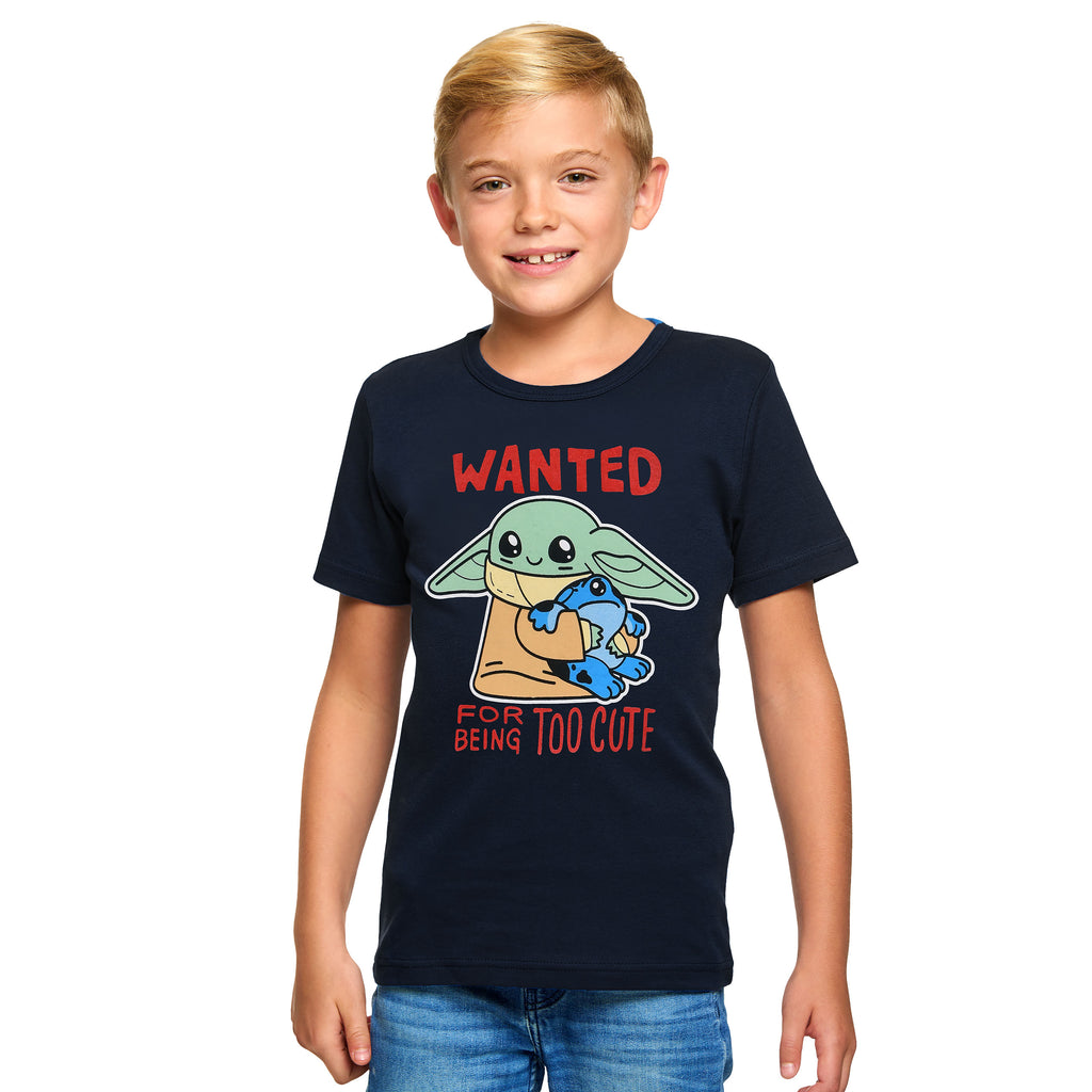 Immagine del prodotto Maglietta per bambini Grogu Wanted Too Cute blu - Star Wars The Mandalorian