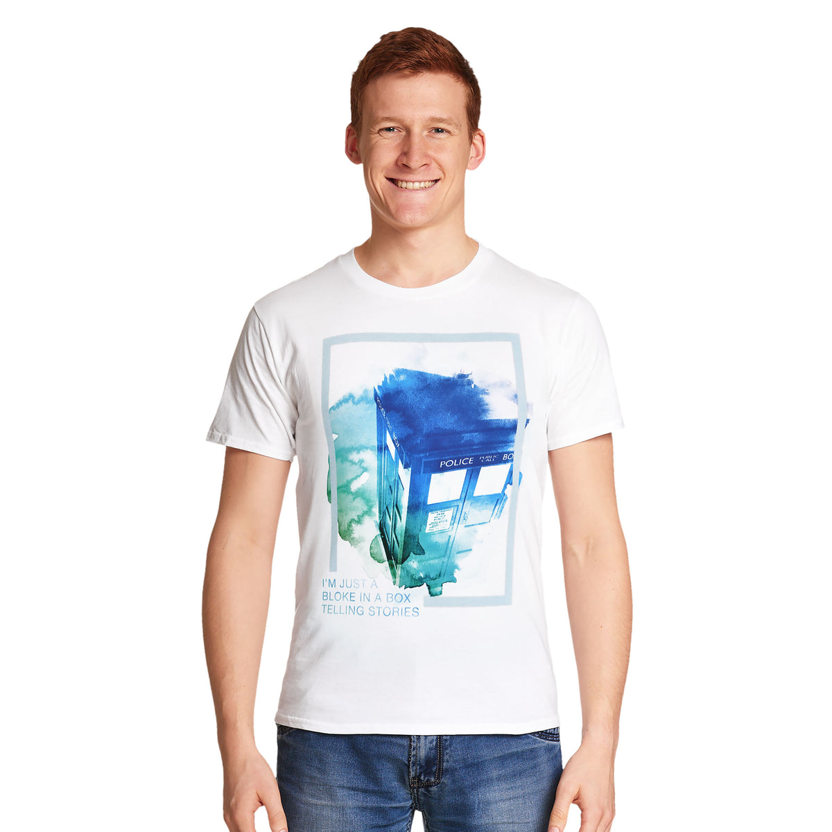 Immagine del prodotto Dr. Who - T-shirt Tardis in acquerello bianco