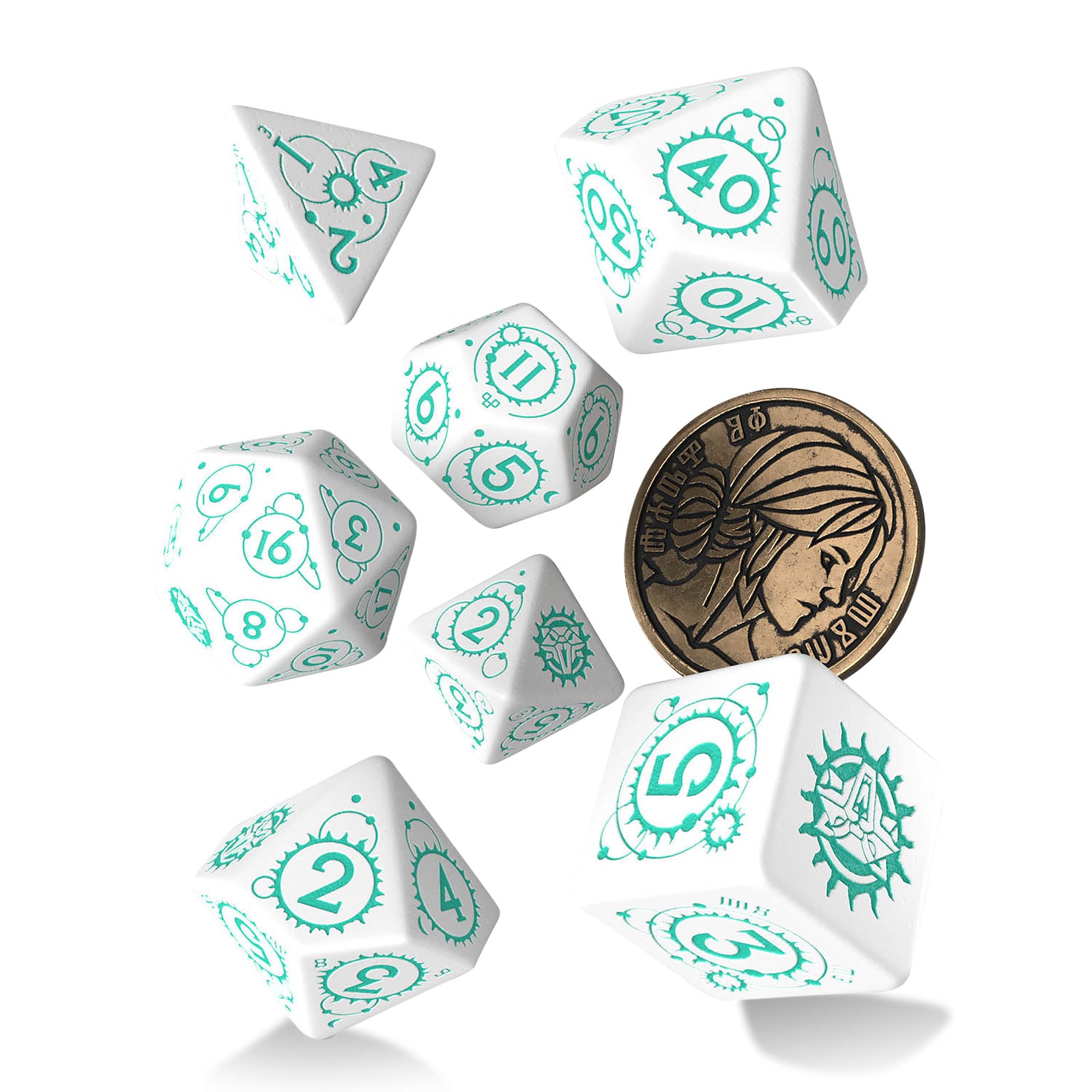 Immagine del prodotto Witcher - Set di Dadi RPG Ciri 7 pezzi con Moneta da Collezione