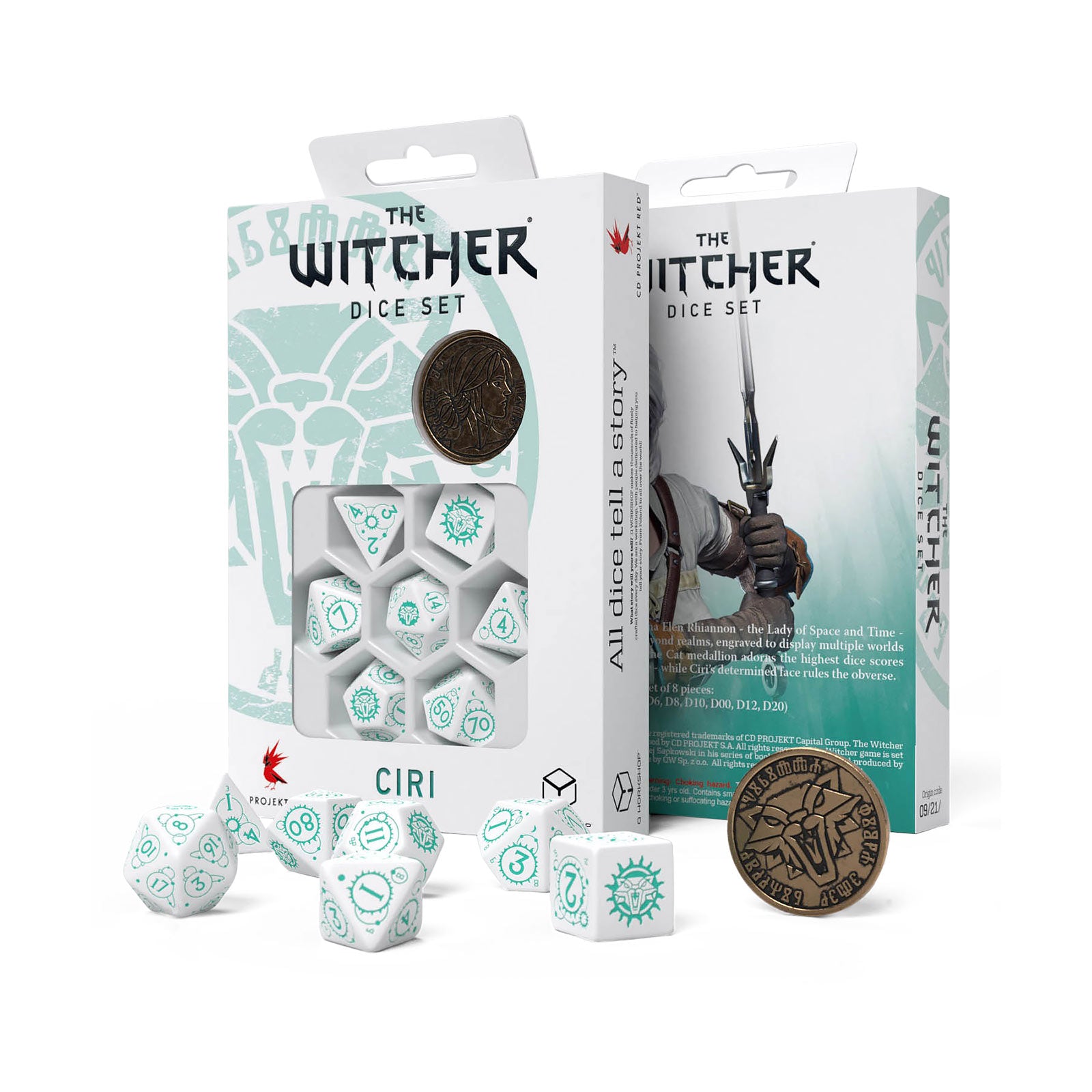 Immagine del prodotto Witcher - Set di Dadi RPG Ciri 7 pezzi con Moneta da Collezione
