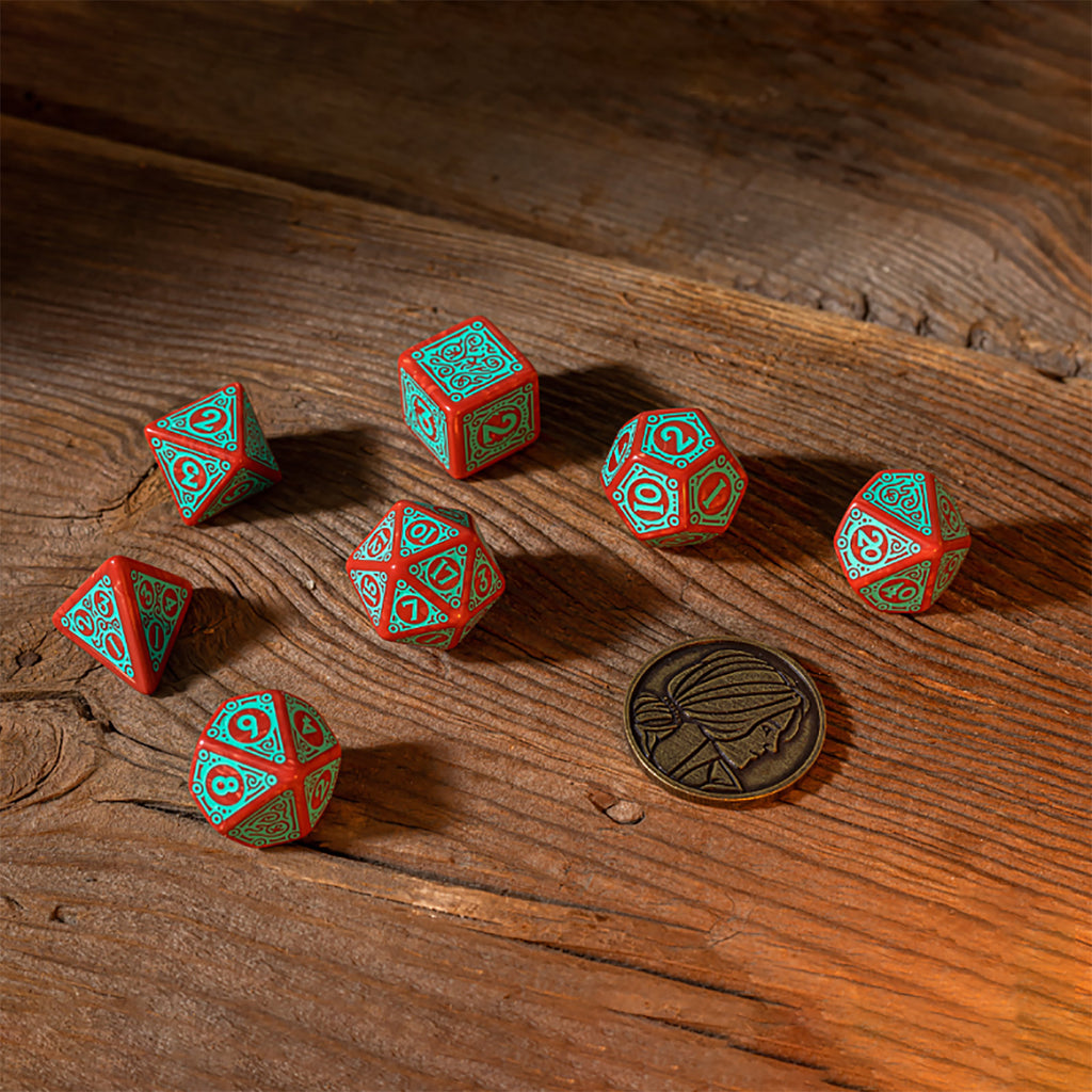 Immagine del prodotto Witcher - Set di dadi RPG Triss da 7 pezzi con moneta da collezione