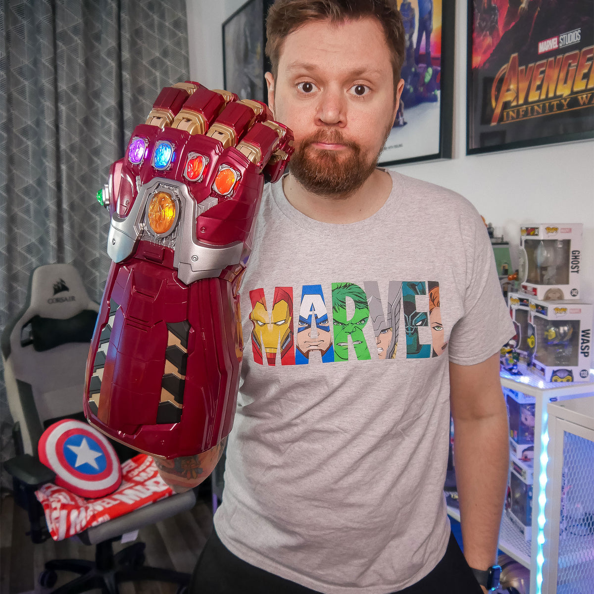 Immagine del prodotto Marvel - Logo Comic Heroes T-shirt grigia