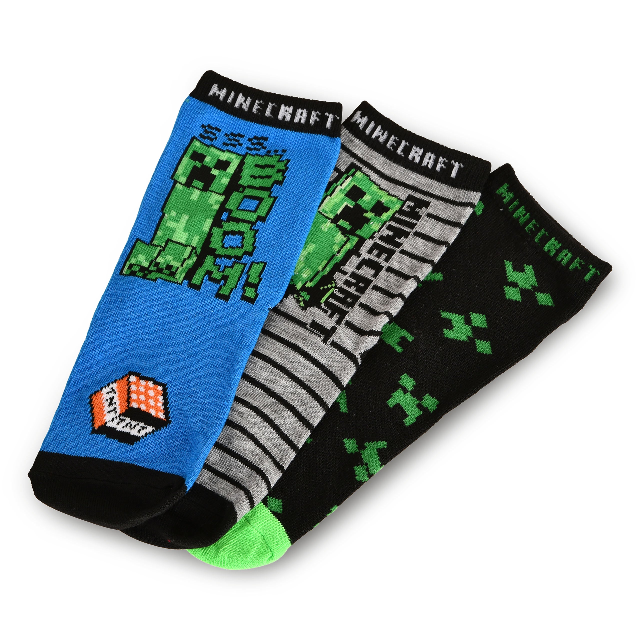 Immagine del prodotto Minecraft - Set di 3 calzini per bambini Creeper