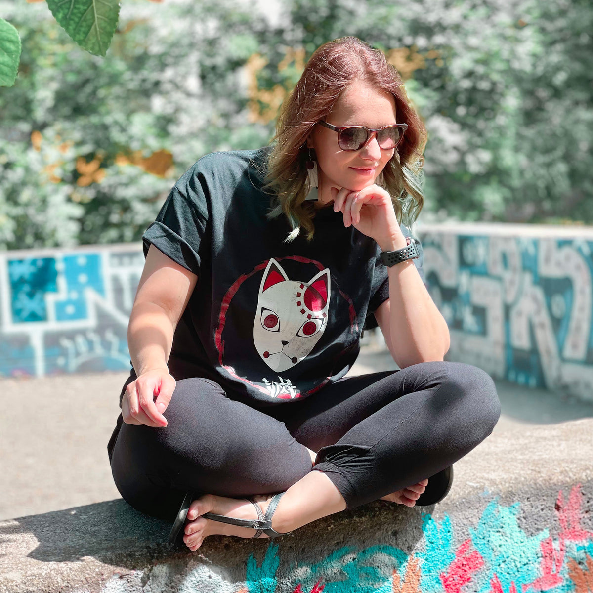 Immagine del prodotto Demon Slayer - T-shirt nera con maschera di Tanjiro