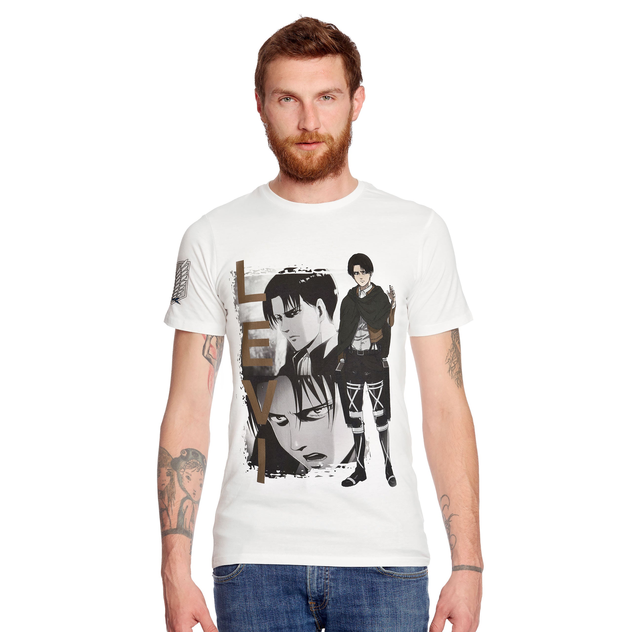 Immagine del prodotto Attack on Titan - T-shirt bianca di Levi Ackerman