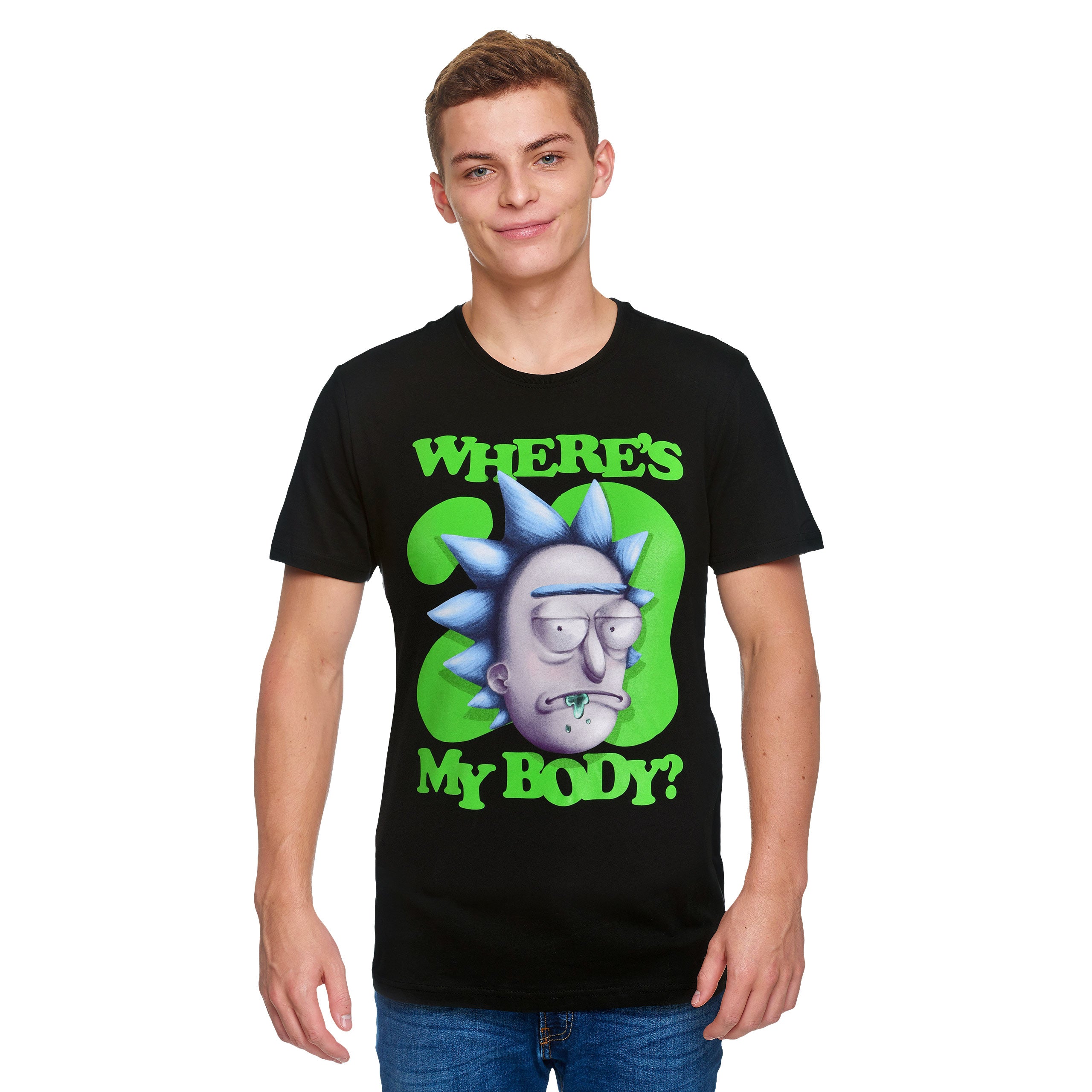 Immagine del prodotto Rick e Morty - Dove è il mio corpo? T-shirt nera