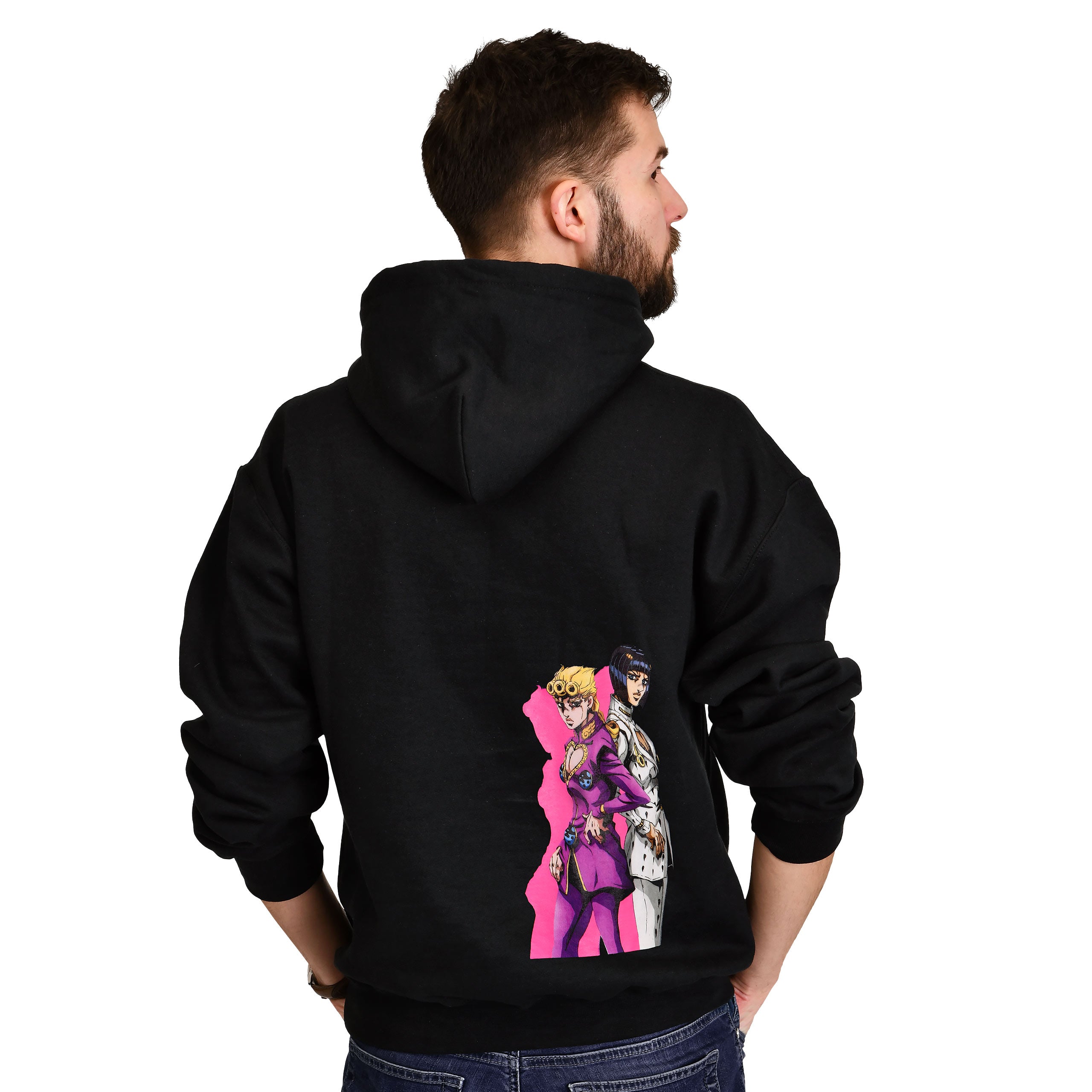 Immagine del prodotto JoJo's Bizarre Adventure - Felpa con cappuccio nera di Giorno e Bruno