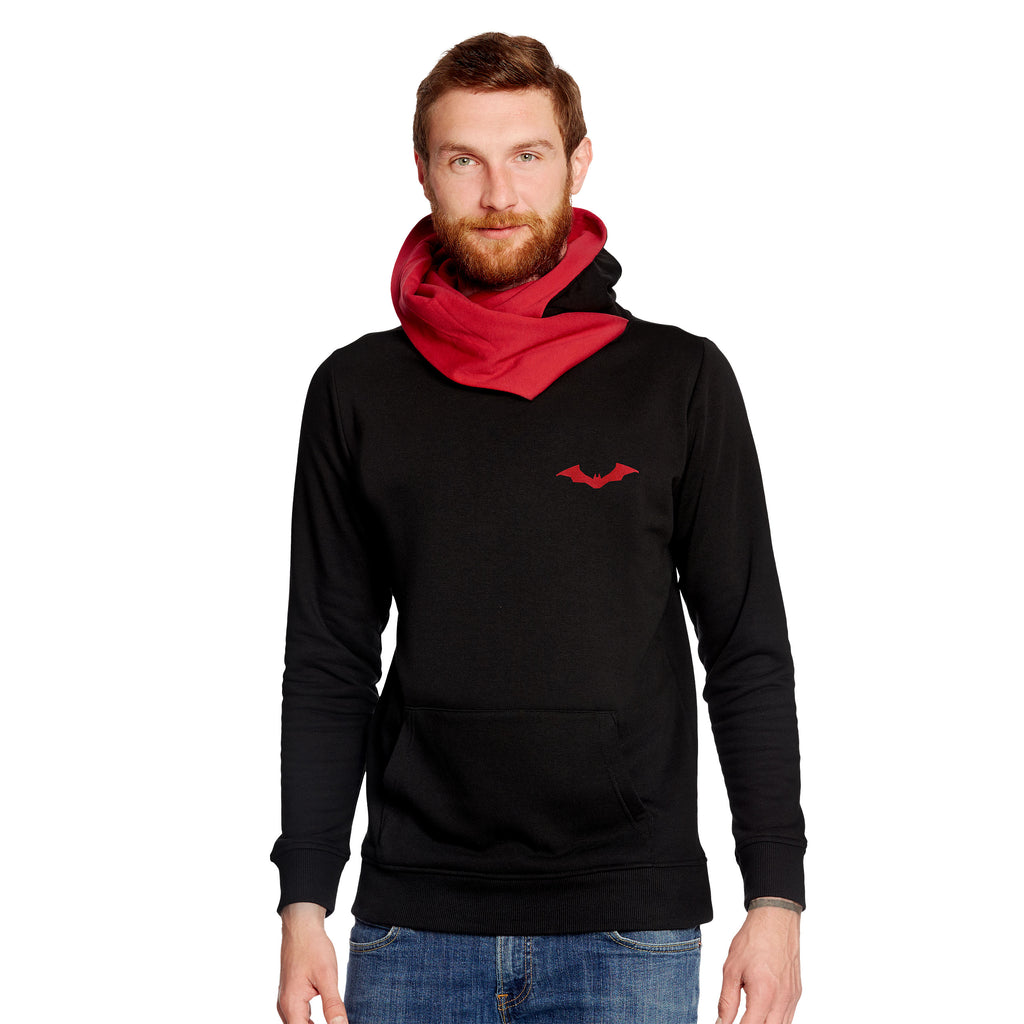 Immagine del prodotto Felpa con cappuccio The Batman Logo nero-rosso