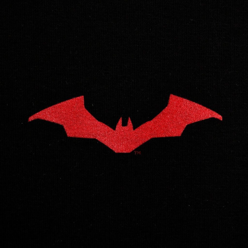 Immagine del prodotto Felpa con cappuccio The Batman Logo nero-rosso