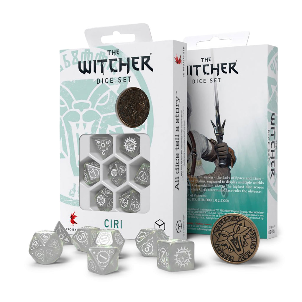 Immagine del prodotto Witcher - Ciri Signora dello Spazio & Tempo Set di Dadi RPG 7 pezzi con Moneta da Collezione