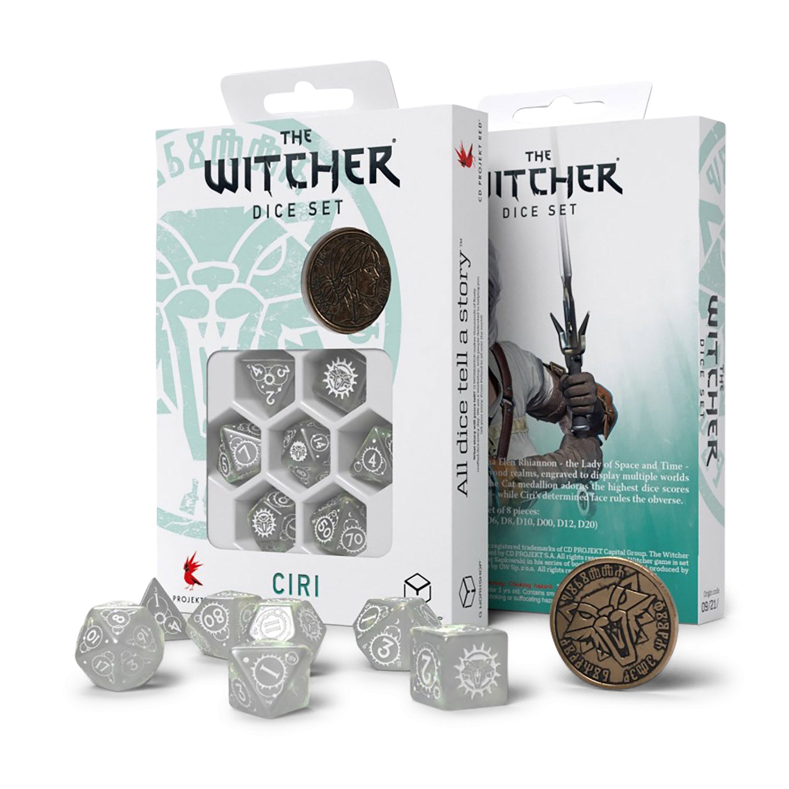 Immagine del prodotto Witcher - Ciri Signora dello Spazio & Tempo Set di Dadi RPG 7 pezzi con Moneta da Collezione