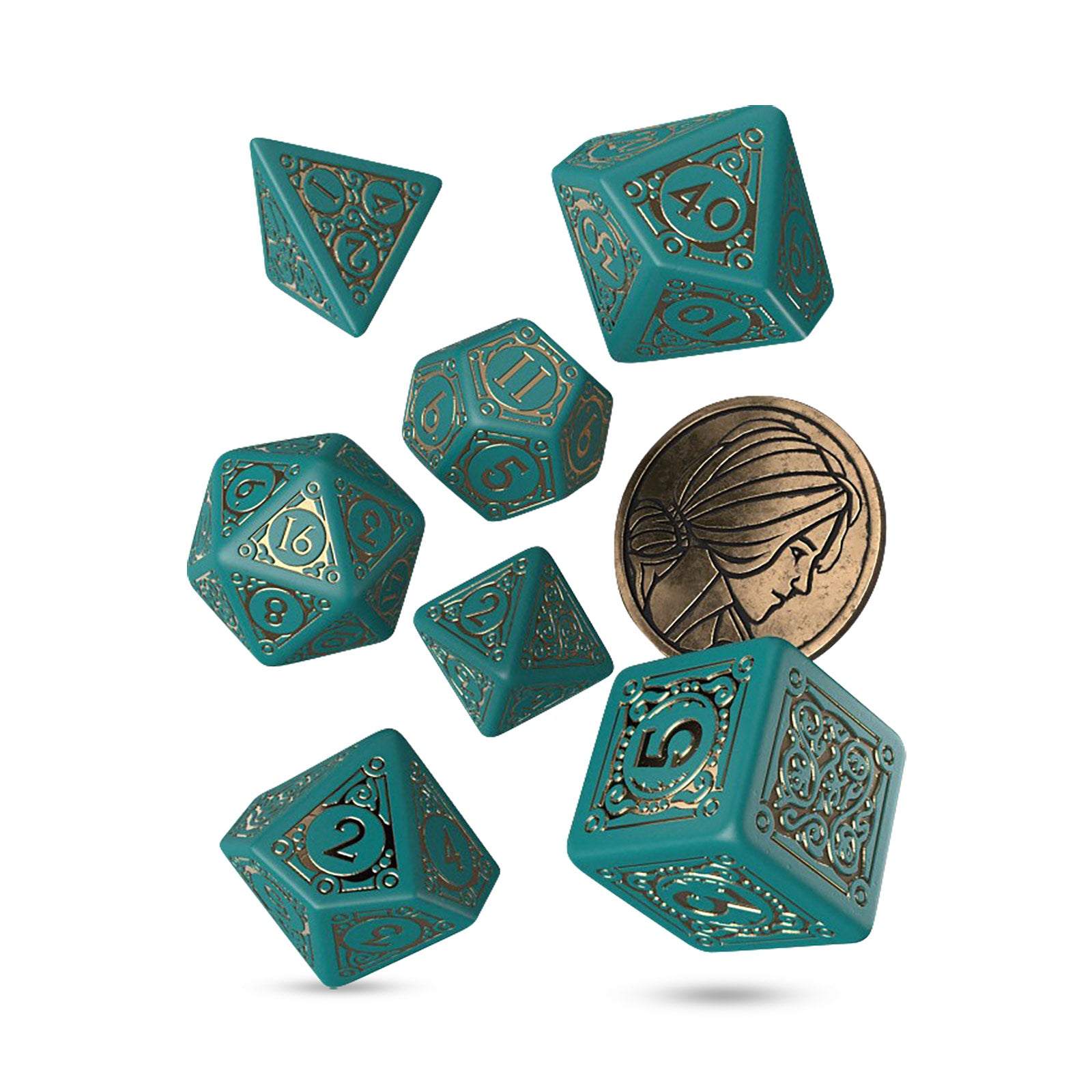 Product image Witcher - Triss Beautiful Healer RPG Dice Set 7pcs with Collectible Coin