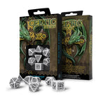 Immagine del prodotto Set di dadi RPG Celtic 3D riveduti bianco e nero 7 pezzi