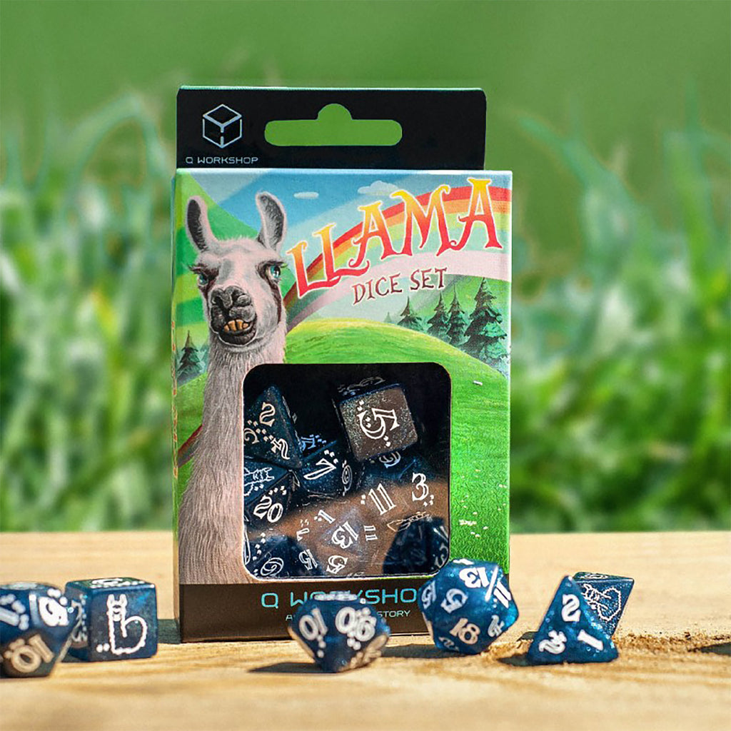Immagine del prodotto Set di Dadi RPG Llama Glitter 7 pezzi