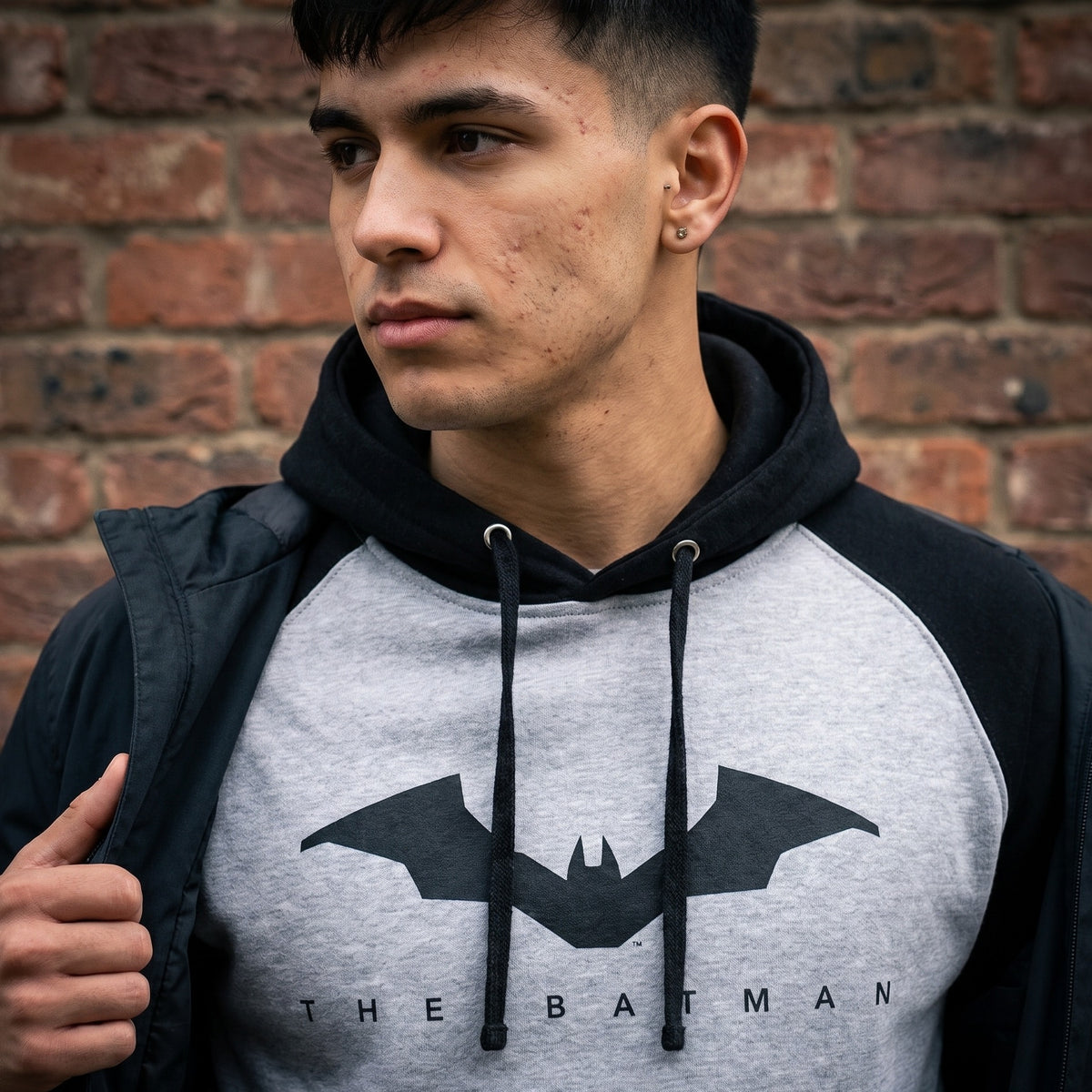 Immagine del prodotto The Batman - Logo Baseball Hoodie grigio-nero