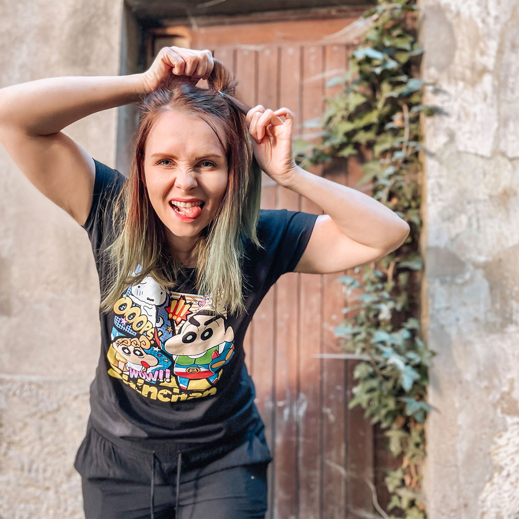 Immagine del prodotto Shin-Chan - T-shirt da donna nera eroe