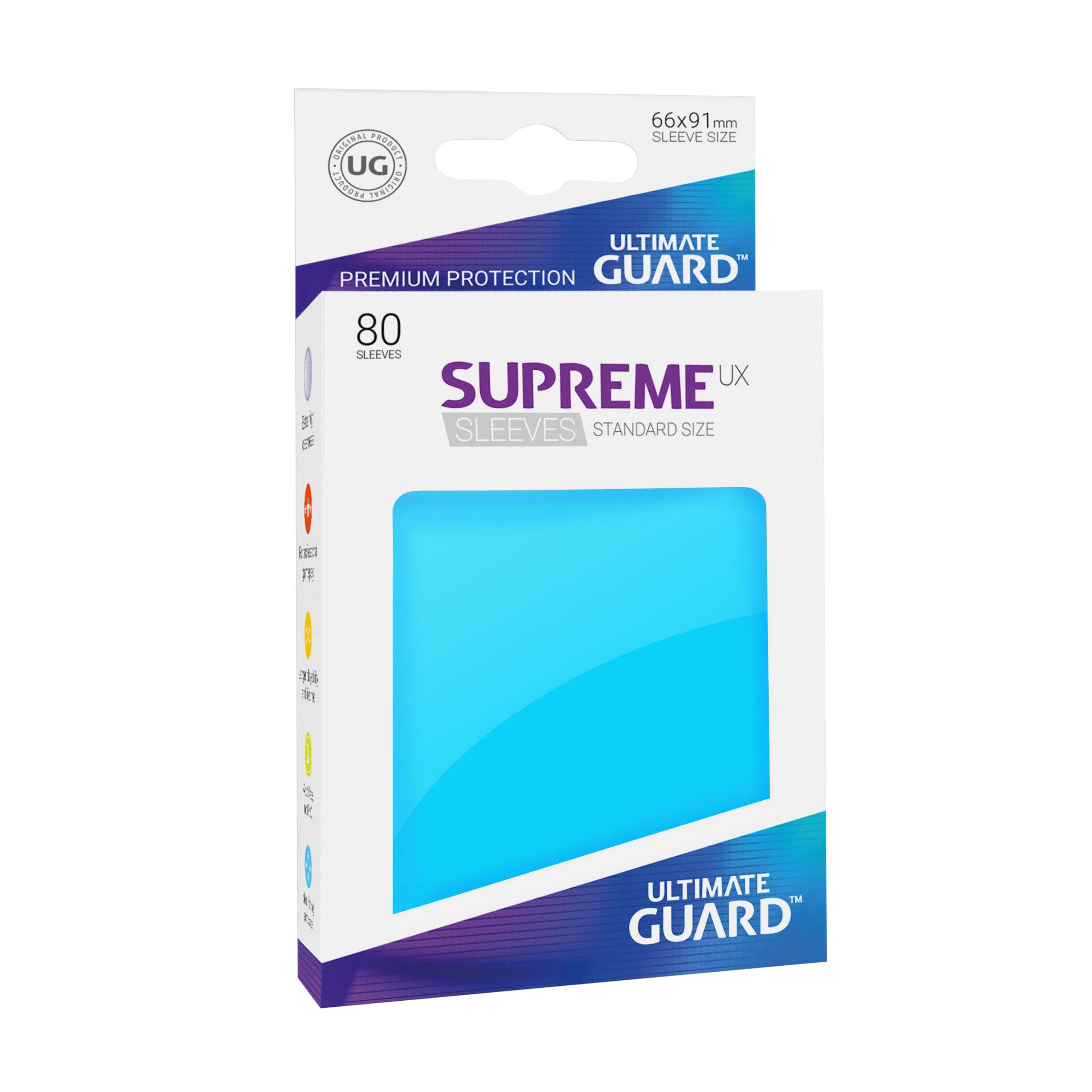 Immagine del prodotto Buste protettive Ultimate Guard per carte collezionabili, set da 80, blu