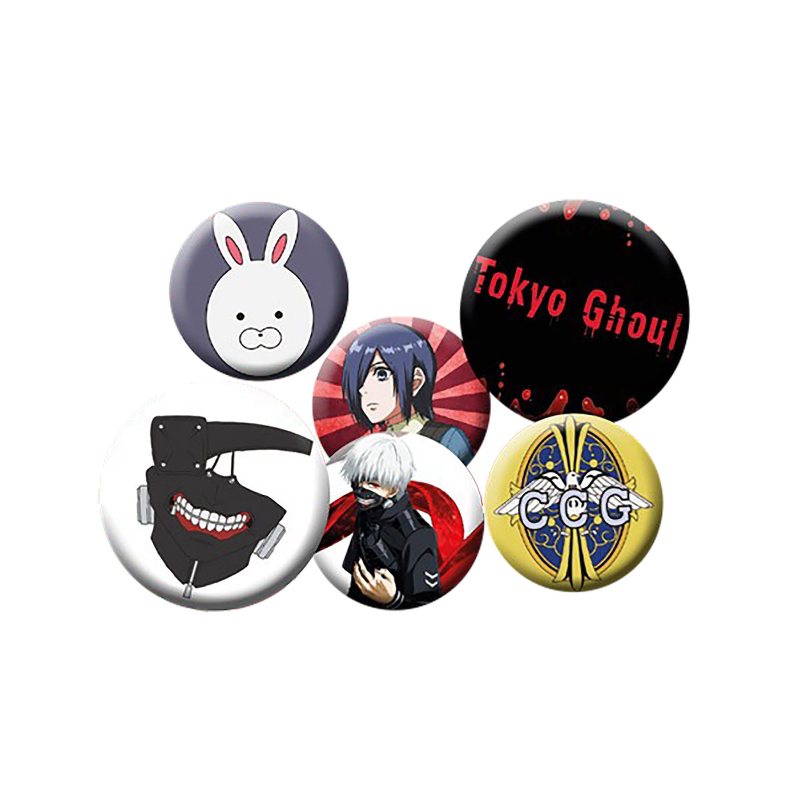 Immagine del prodotto Tokyo Ghoul - Set di 6 bottoni con personaggi e simboli