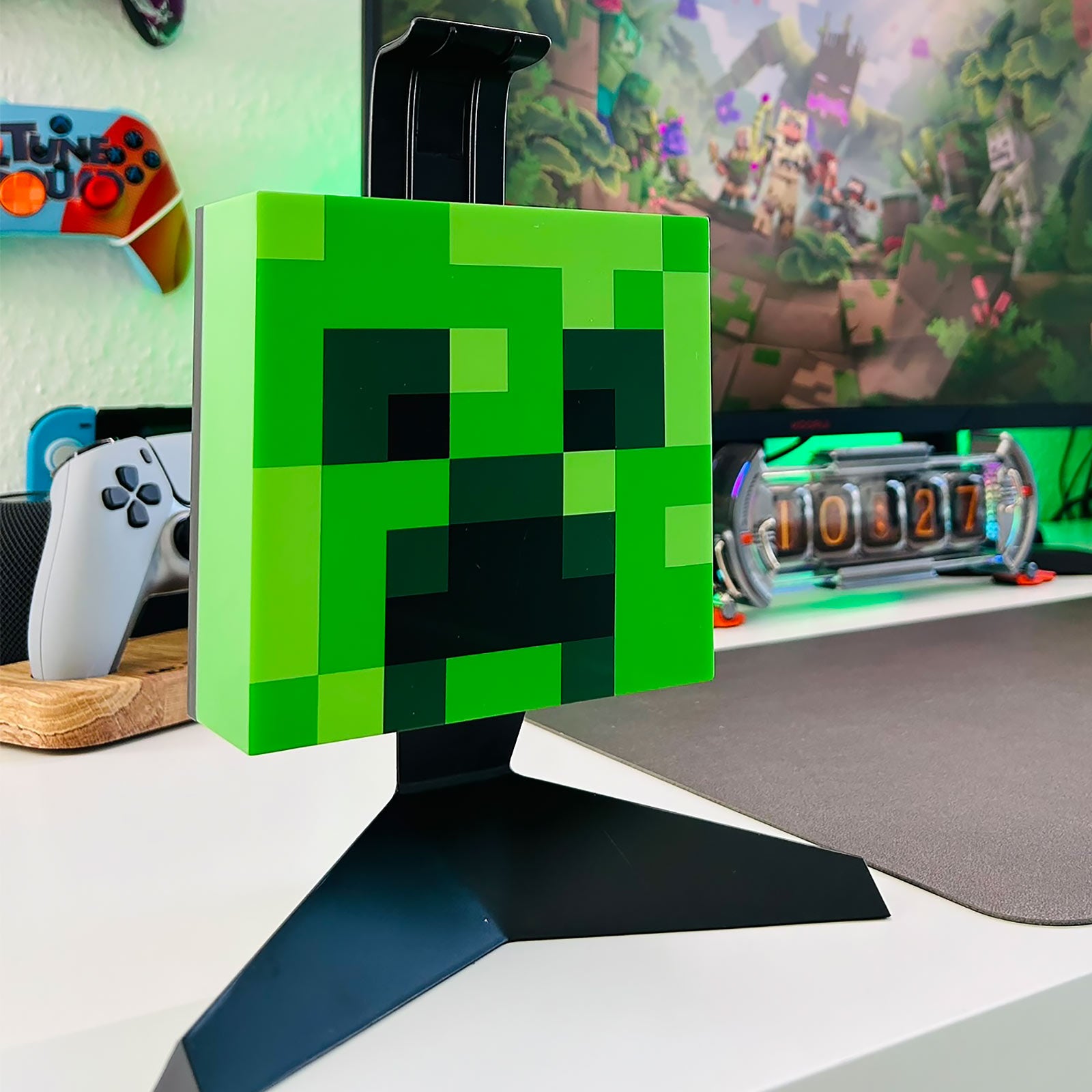 Immagine del prodotto Supporto per cuffie Creeper con luce - Minecraft