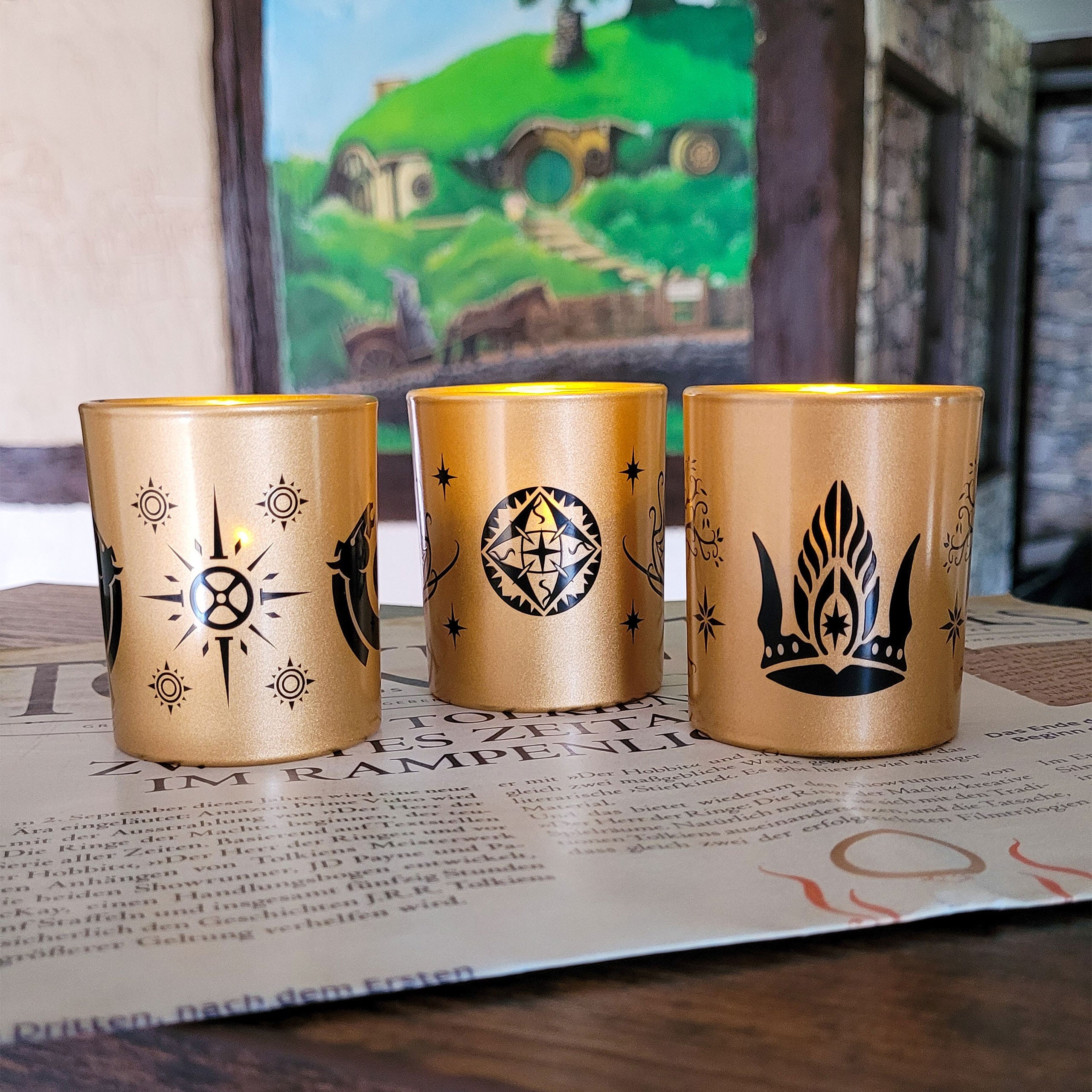 Immagine del prodotto Il Signore degli Anelli - Porta Candele Terra di Mezzo Set di 3