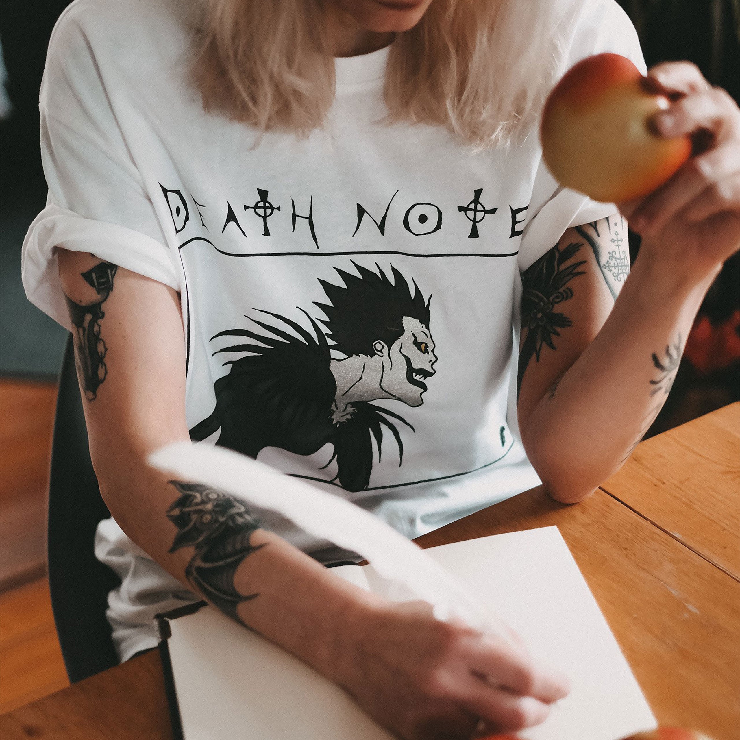 Immagine del prodotto Death Note - T-shirt bianca con grafica di Ryuk