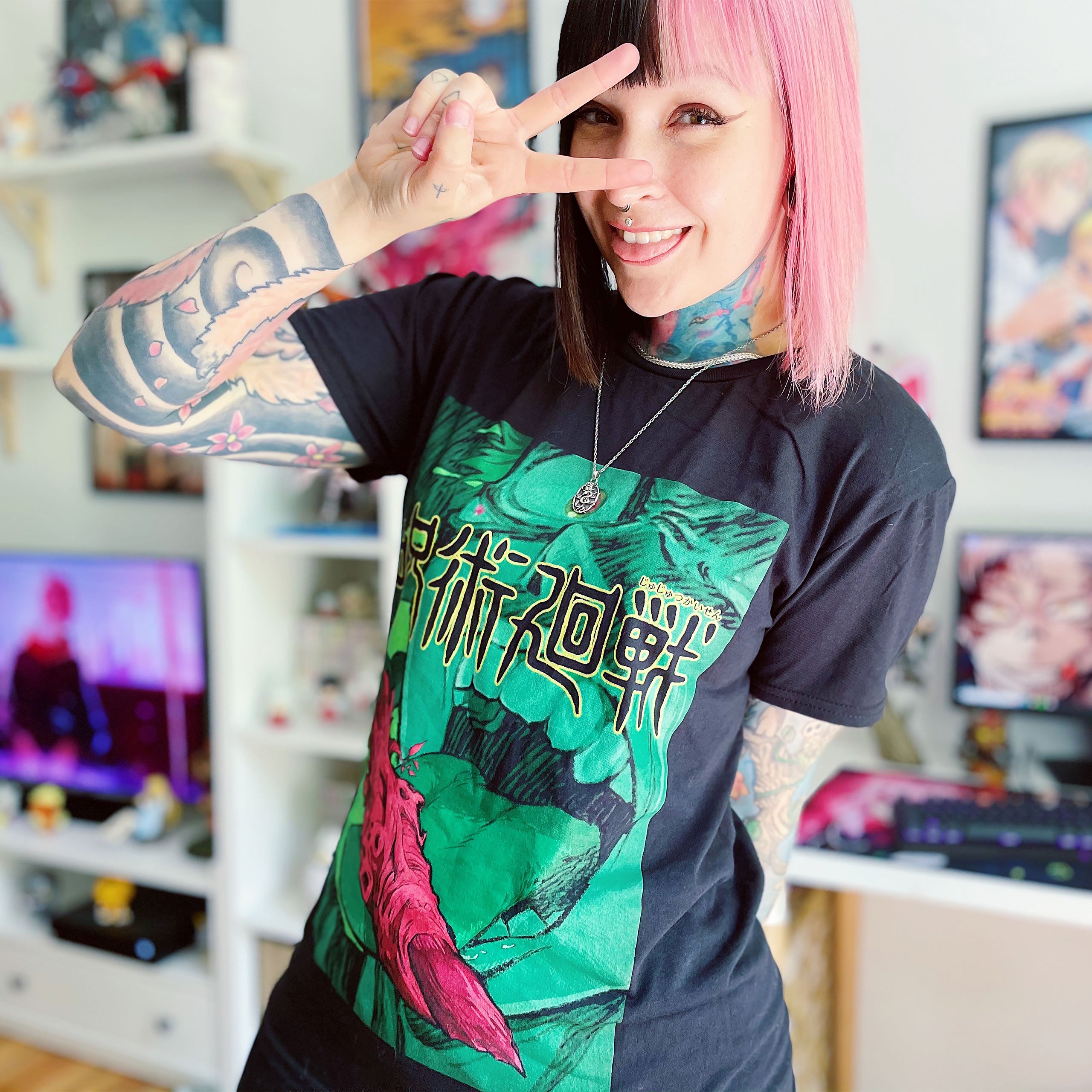 Immagine del prodotto Jujutsu Kaisen - T-shirt nera Finger Licking