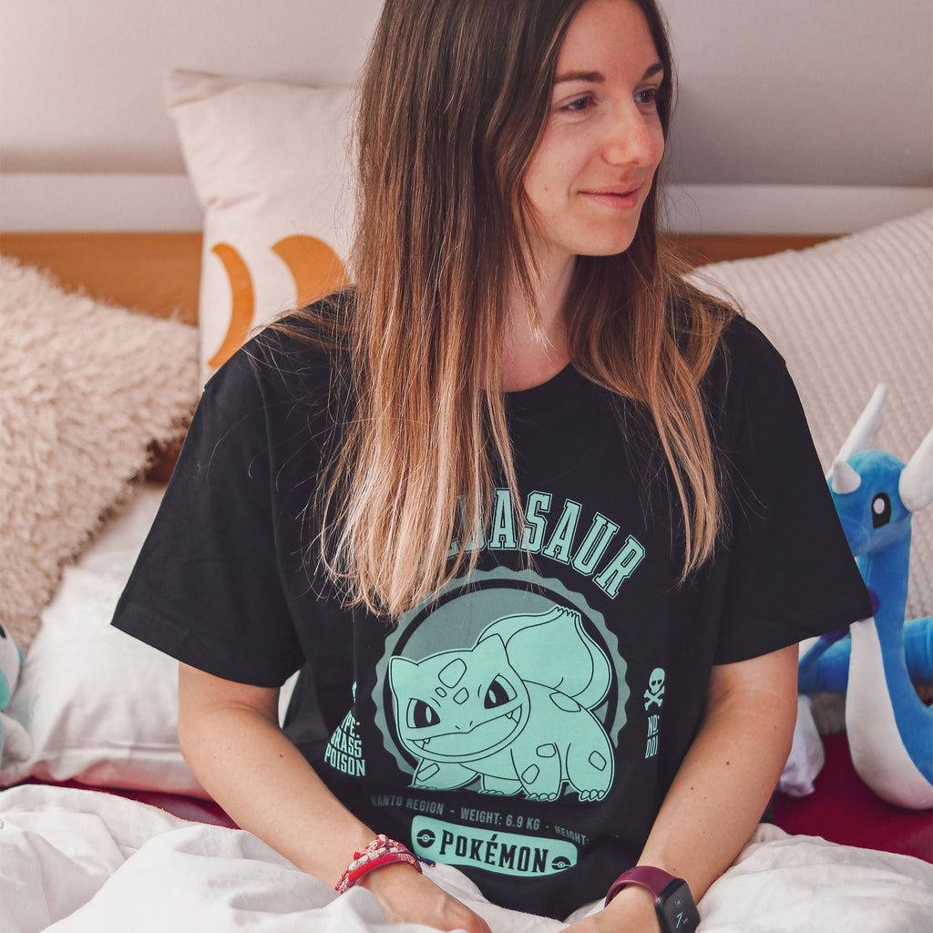 Immagine del prodotto Pokemon - T-shirt universitaria Bisasam nera