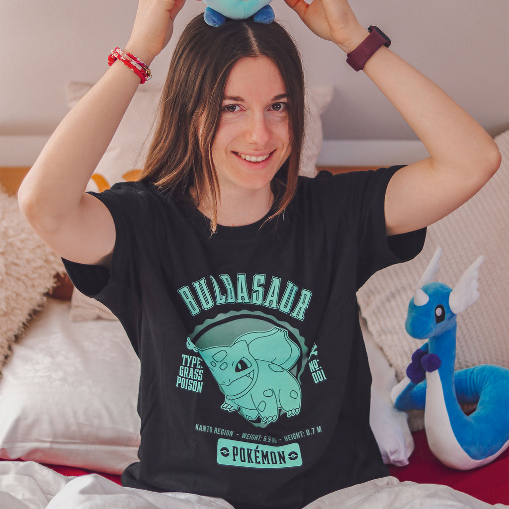 Immagine del prodotto Pokemon - T-shirt universitaria Bisasam nera