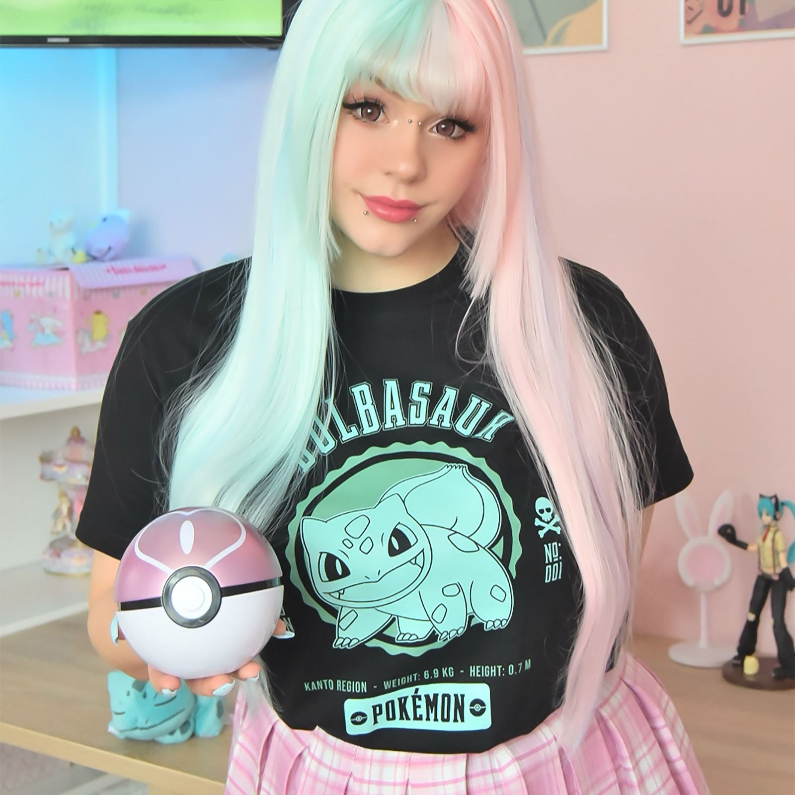 Immagine del prodotto Pokemon - T-shirt universitaria Bisasam nera