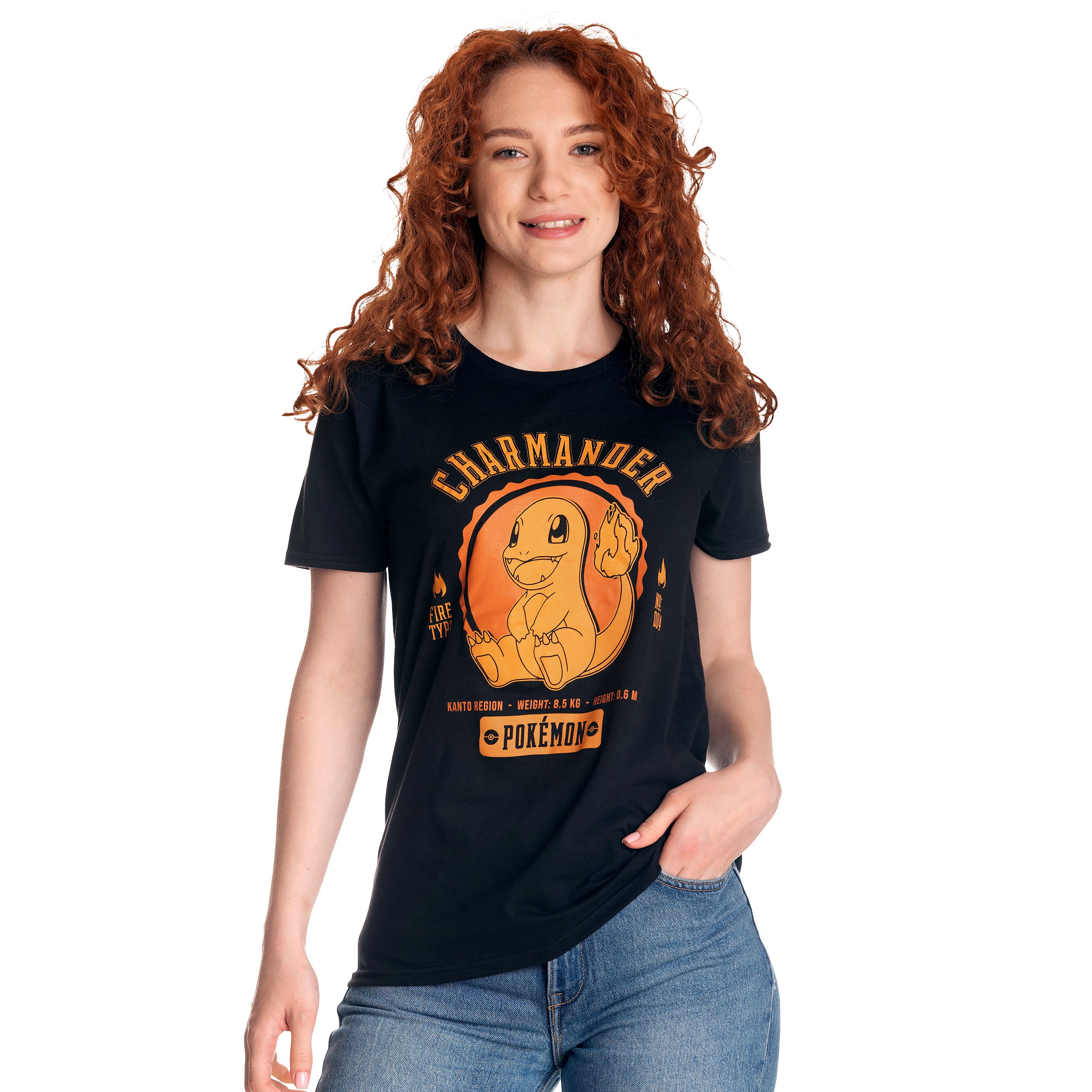 Immagine del prodotto Pokemon - T-shirt universitaria di Charmander nera