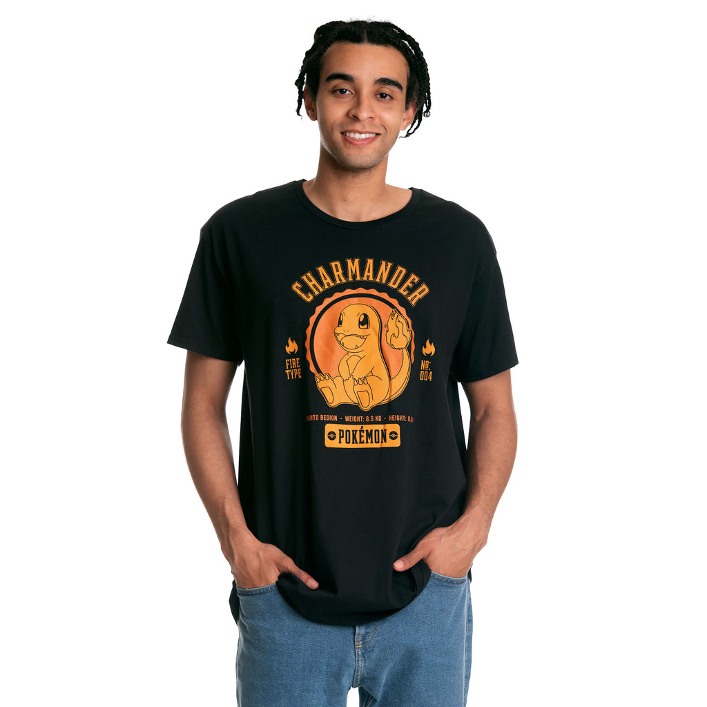Immagine del prodotto Pokemon - T-shirt universitaria di Charmander nera