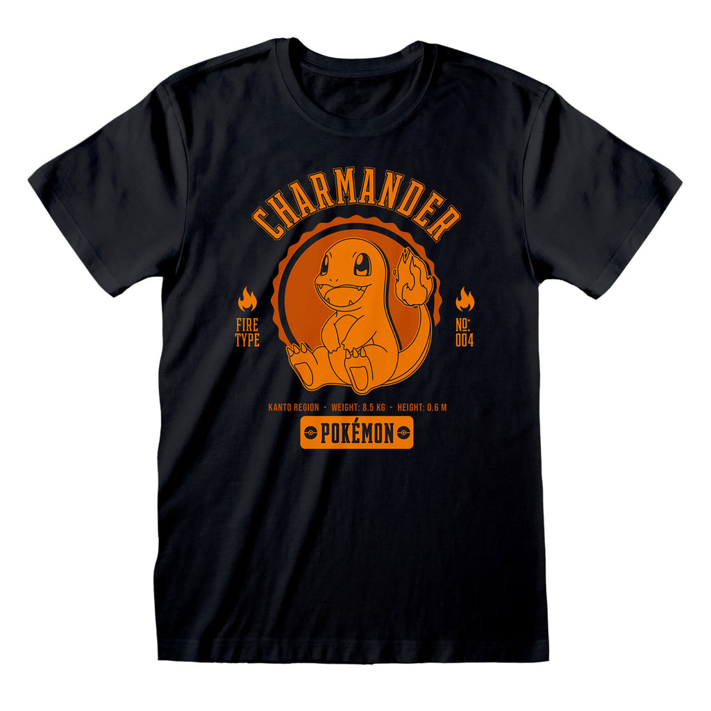 Immagine del prodotto Pokemon - T-shirt universitaria di Charmander nera