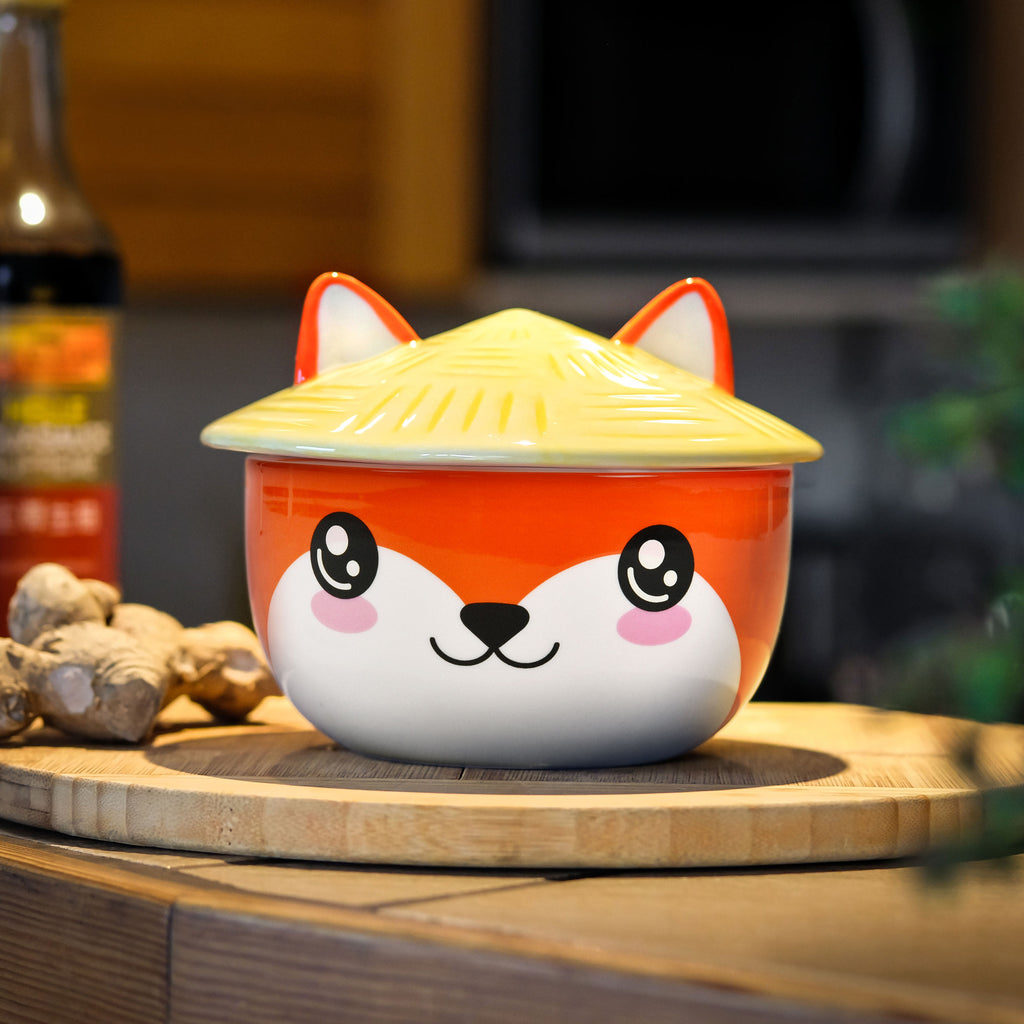 Immagine del prodotto Ciotola Kawaii della volpe con coperchio per fan dell'Anime