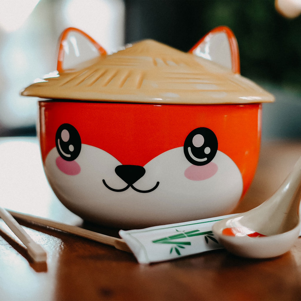 Immagine del prodotto Ciotola Kawaii della volpe con coperchio per fan dell'Anime