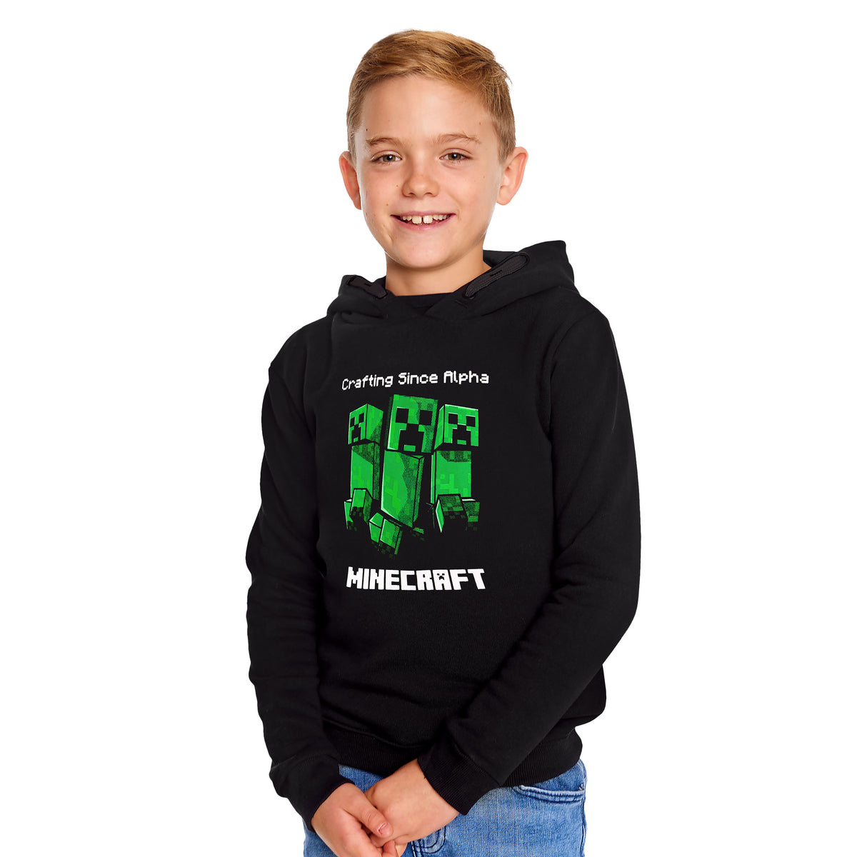 Immagine del prodotto Minecraft - Felpa con cappuccio Creeper per bambini nera